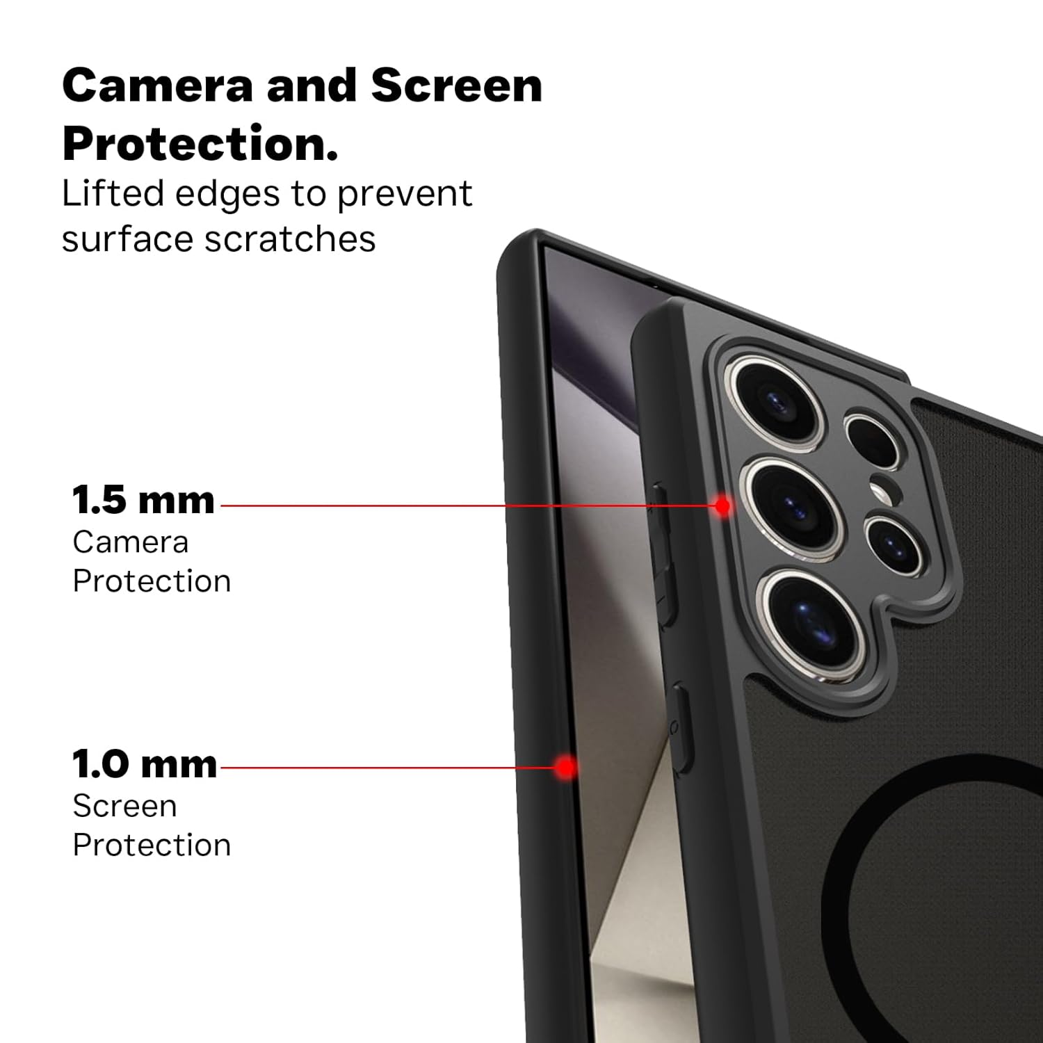 Samsung Galaxy S24 Ultra Back Cover Case | Sleek Hybrid - Matte Black Magnetic
