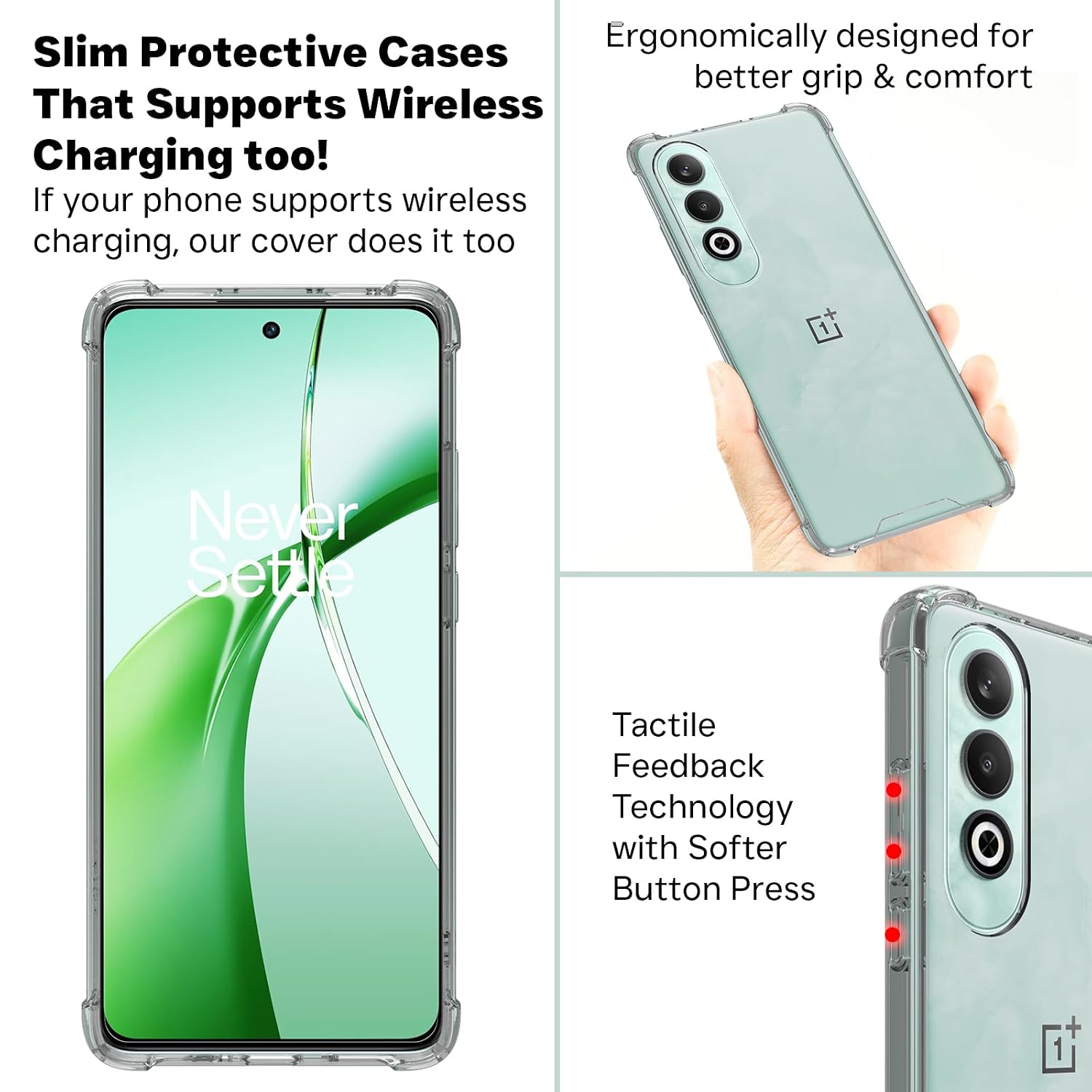 OnePlus Nord CE4 5G Back Cover Case | Sleek Hybrid - Clear