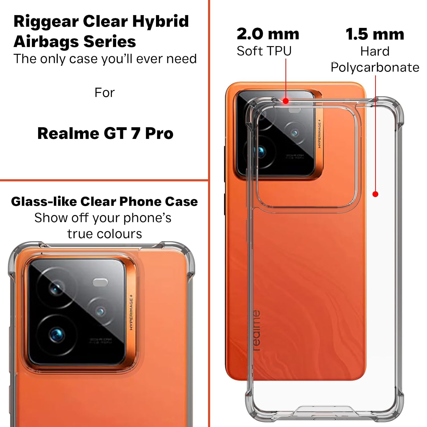 Realme GT 7 Pro Back Cover Case | Clear Hybrid - Clear