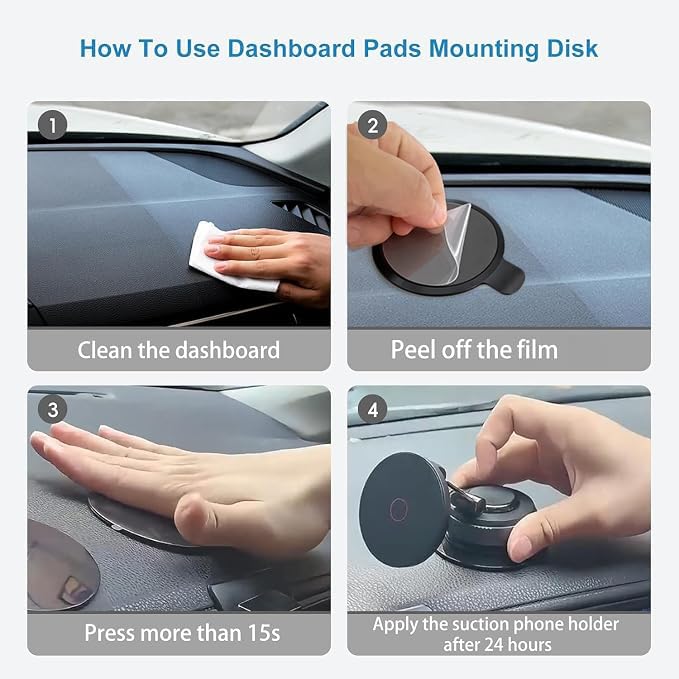 Dashboard Mounting Disk | Sticky Pad for Suction Holders (Pack of 2)