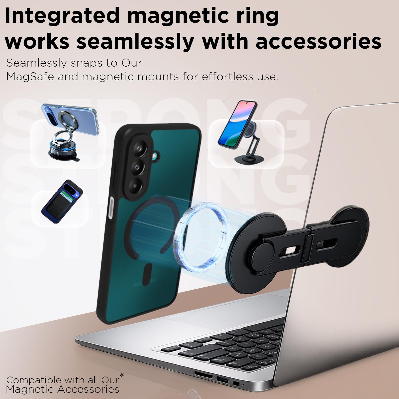 Samsung Galaxy M47 Back Cover Case | Sleek Hybrid - Matte Black Magnetic