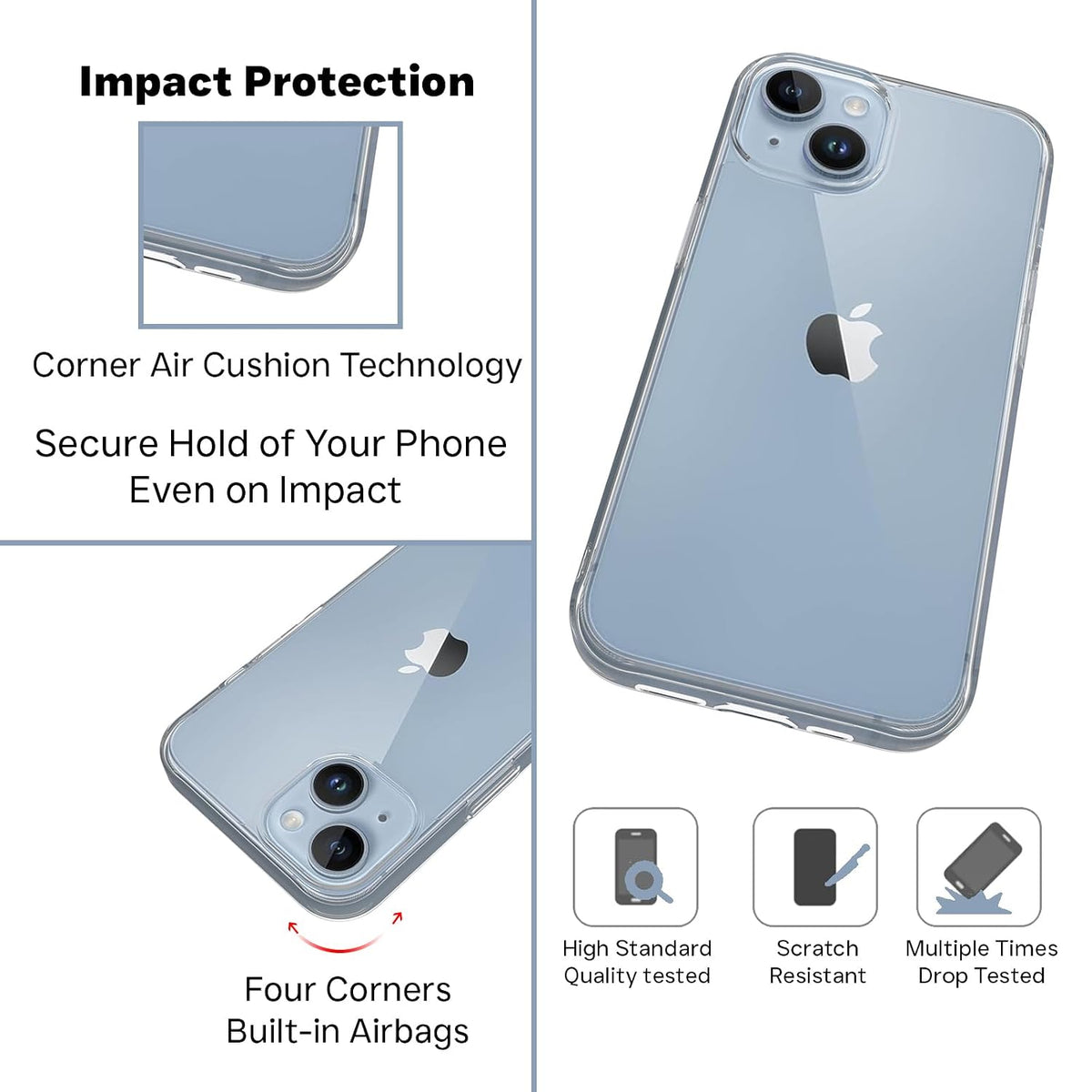 iPhone 14 Plus Back Cover Case | Clear Hybrid - Clear