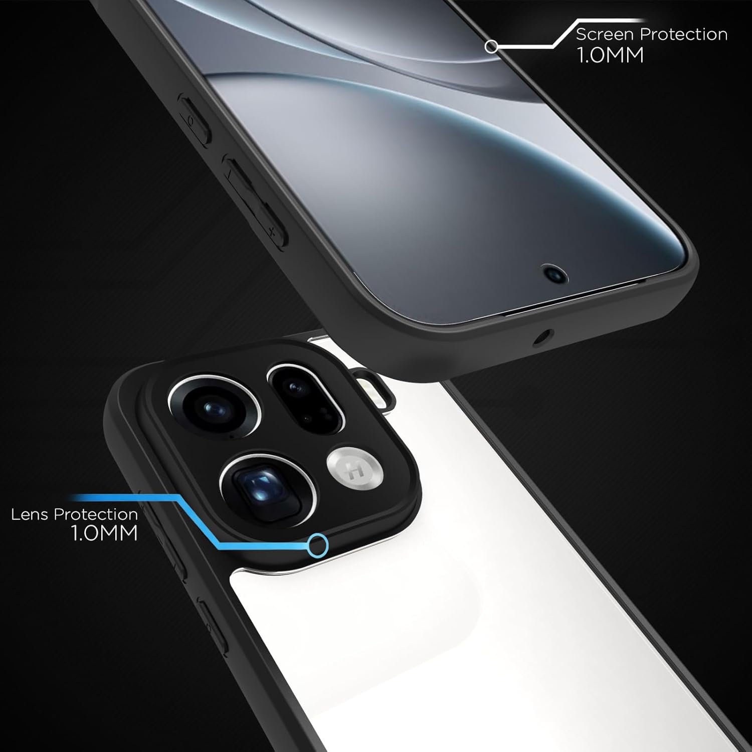 Oppo Find X9 Pro 5G Back Cover Case | Sleek Hybrid - Clear Black