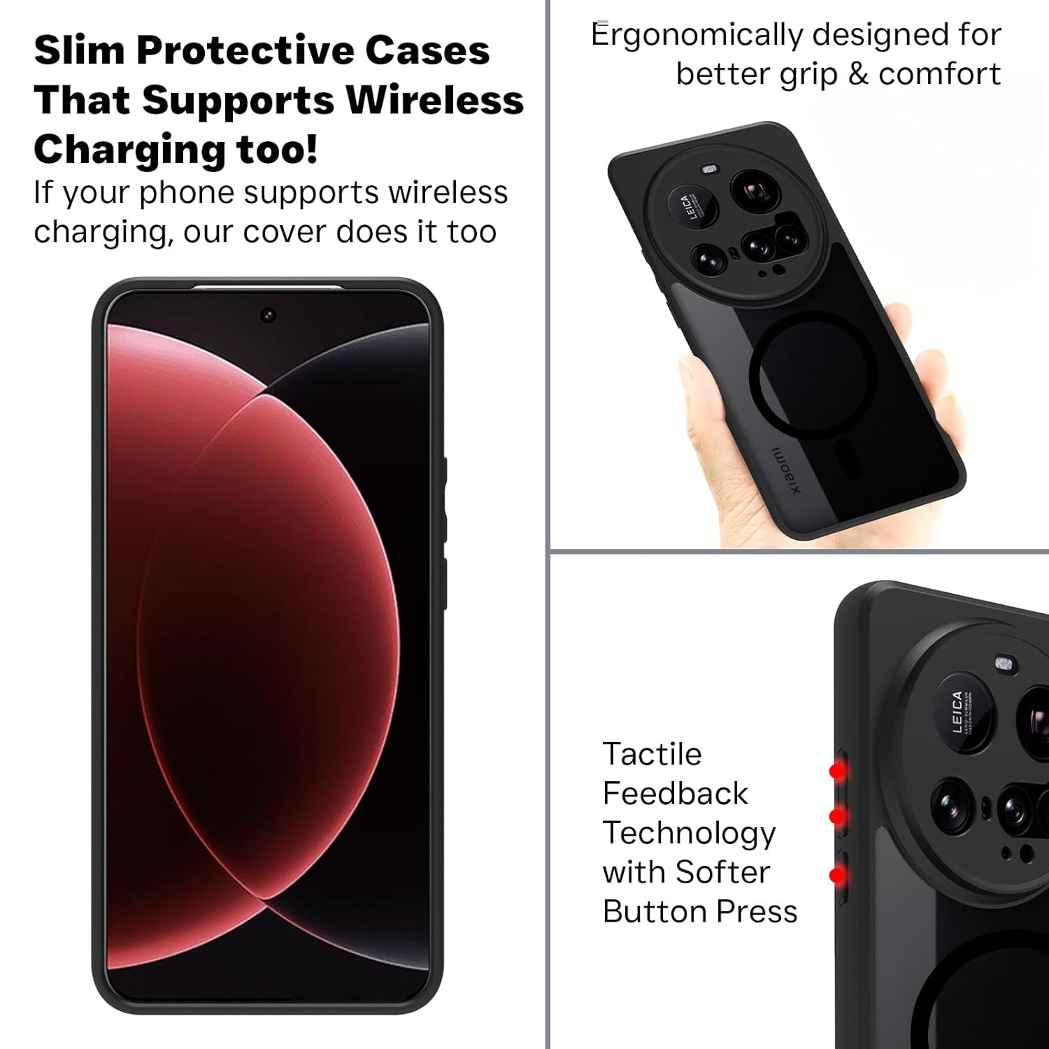 Xiaomi 15 Ultra Back Cover Case | Sleek Hybrid - Matte Black Magnetic