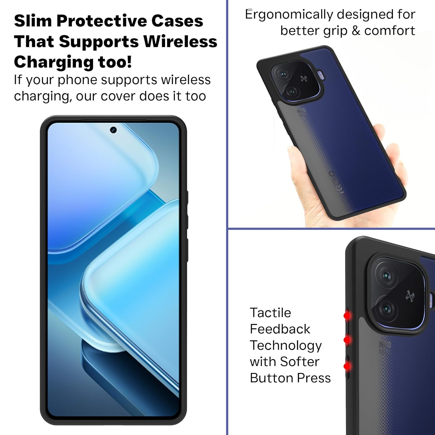 iQOO Neo 10R 5G Back Cover Case | Sleek Hybrid - Matte Black