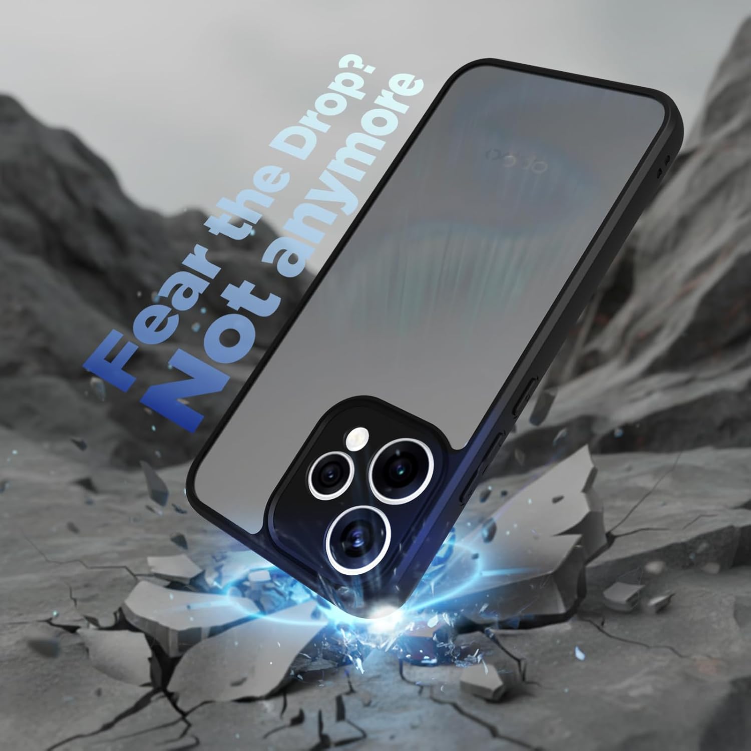 Oppo Reno15 5G Back Cover Case | Sleek Hybrid - Matte Black