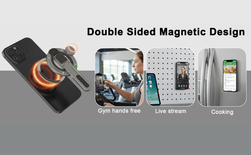 MagSafe Phone Grip & Stand | 3-in-1 Ring Holder - Graphite Black