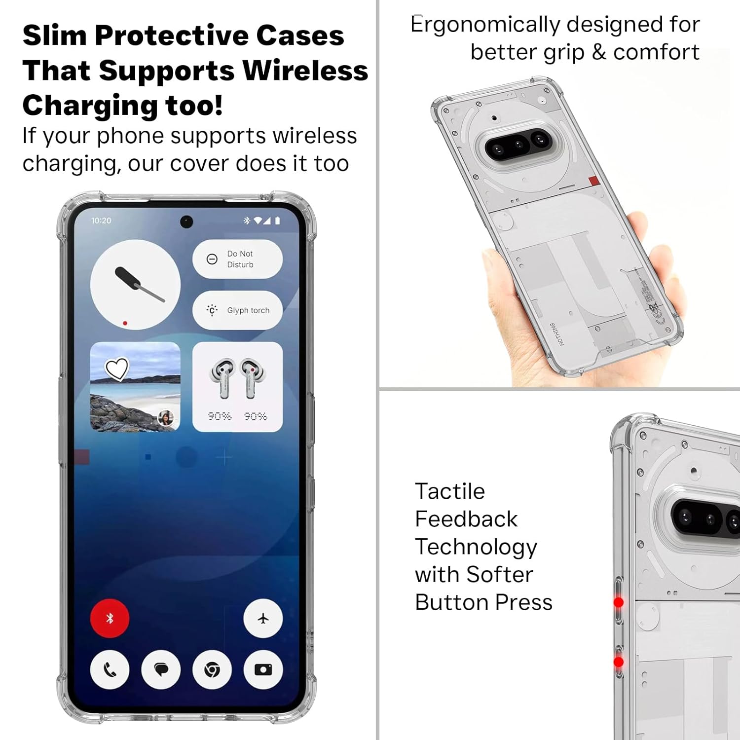 Nothing Phone 3a Back Cover Case | Clear Hybrid - Clear Transparent