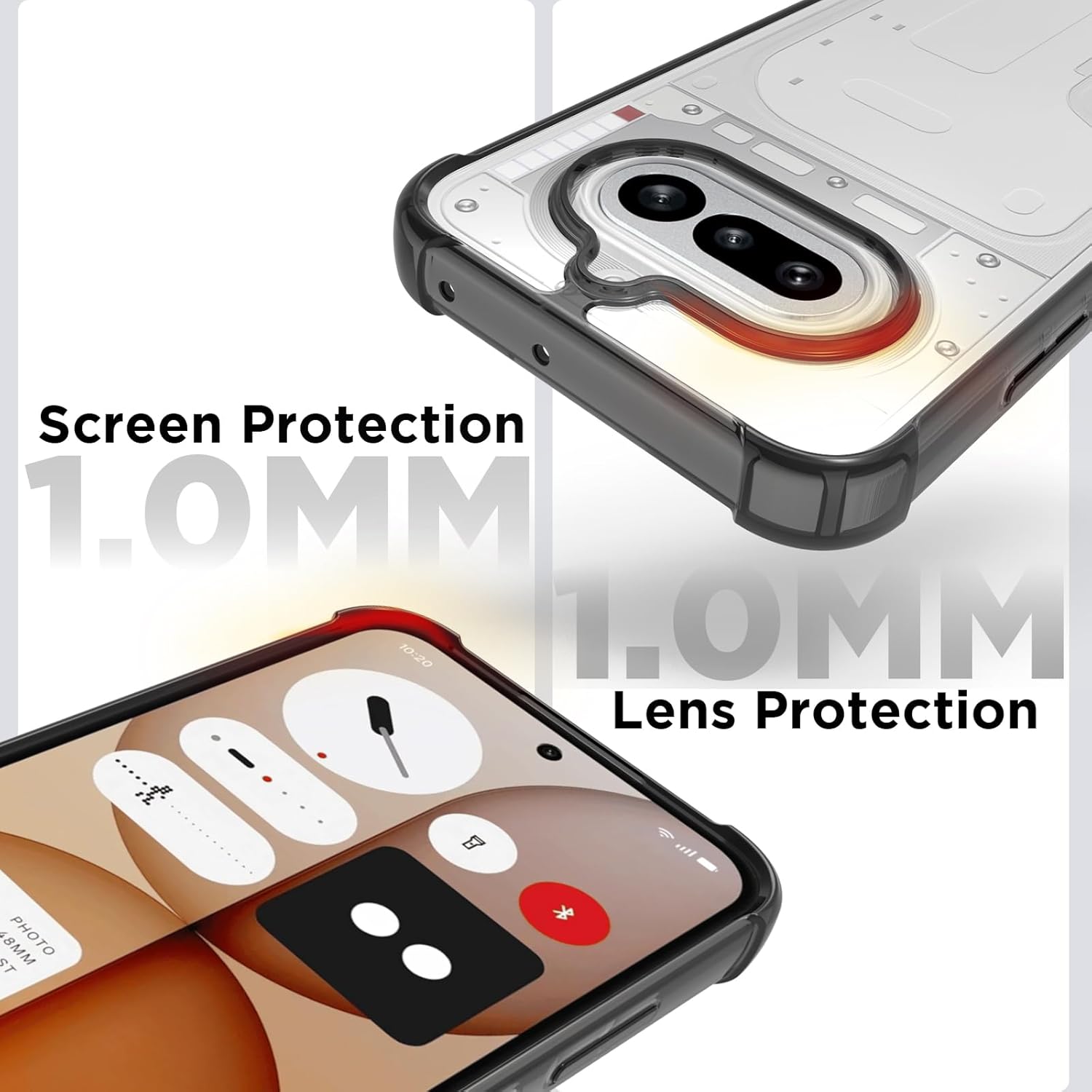 Nothing Phone 4a 5G Back Cover Case | Clear Hybrid - Clear Black