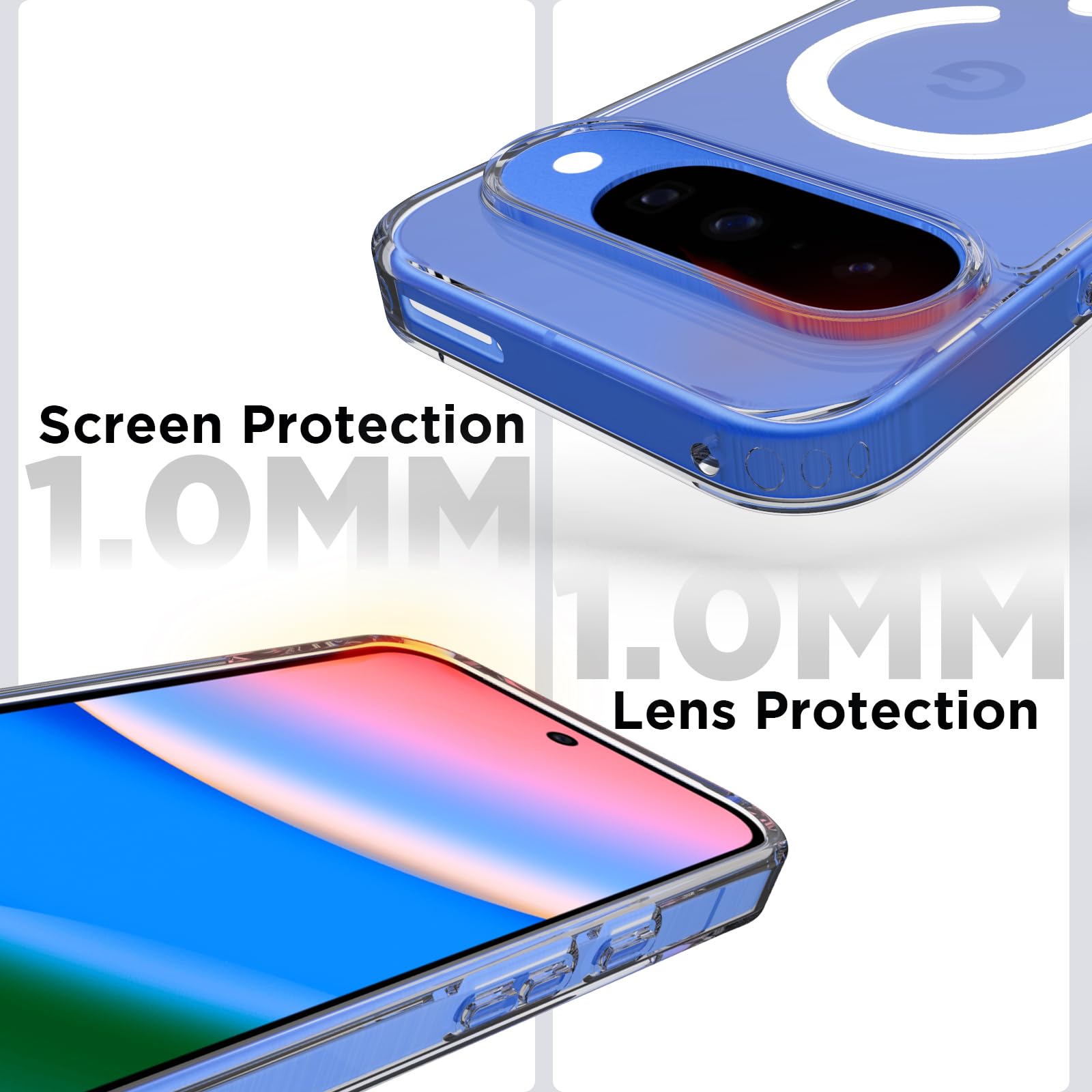 Google Pixel 10 / Pixel 10 Pro Back Cover Case | Clear Hybrid - Clear Smoke Magnetic