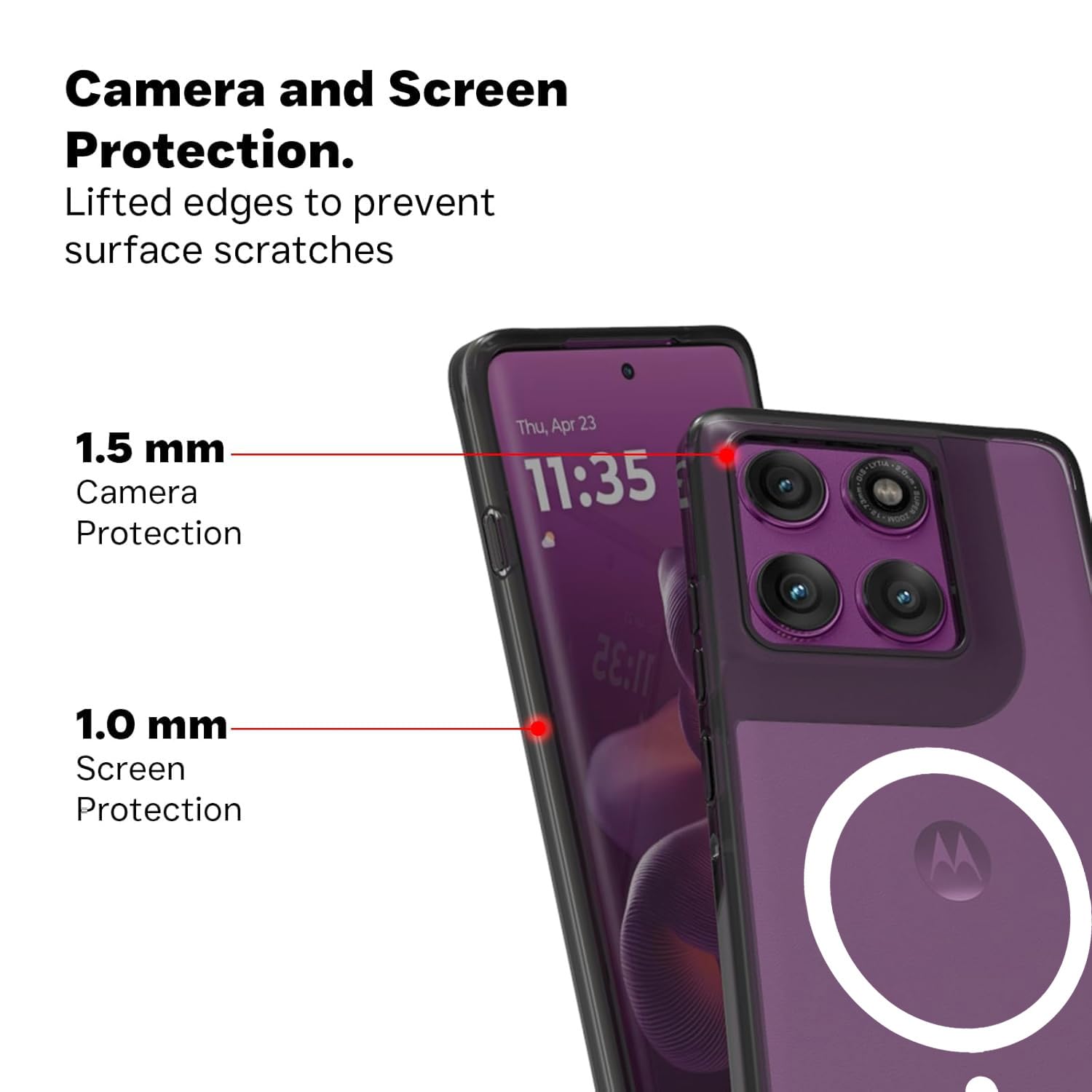 Motorola Edge 60 Pro 5G Back Cover Case | Clear Hybrid - Clear Magnetic