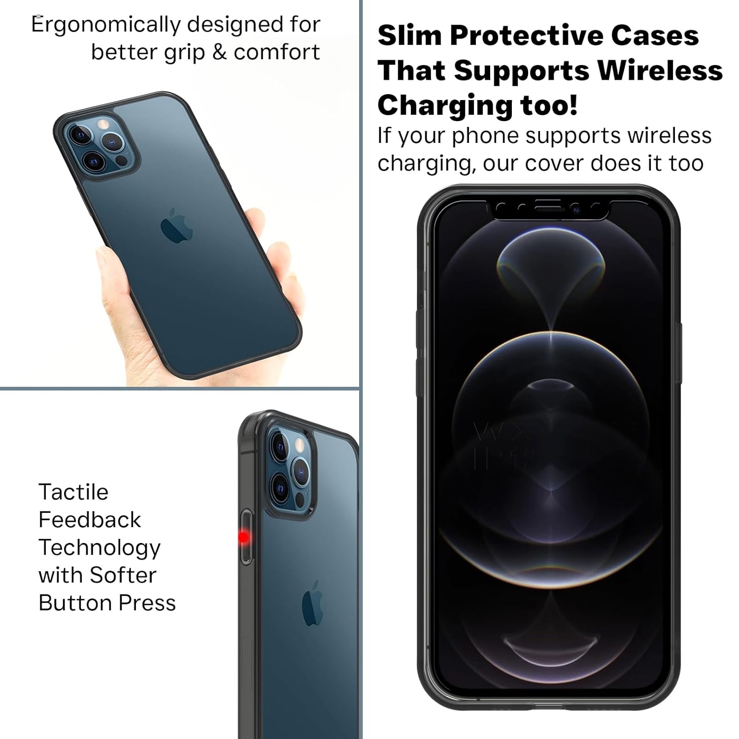 iPhone 12 / 12 Pro Back Cover Case | Clear Hybrid - Clear Smoke