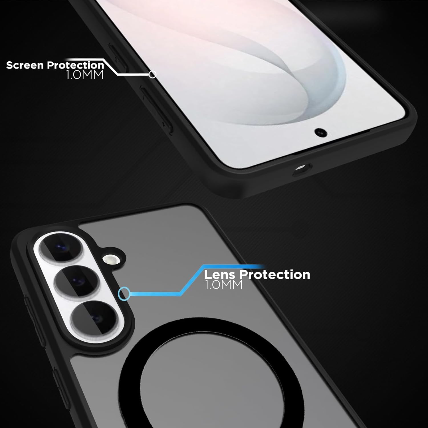 Samsung Galaxy S26 Plus Back Cover Case | Sleek Hybrid - Matte Black Magnetic