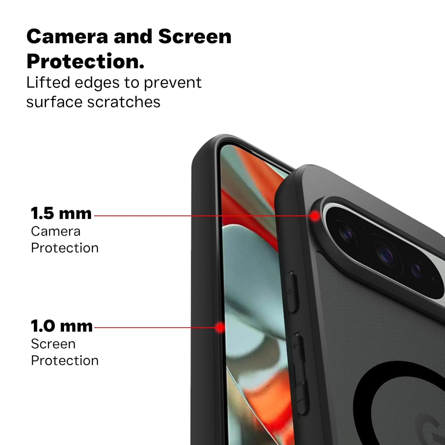 Google Pixel 9 / Pixel 9 Pro Back Cover Case | Sleek Hybrid - Matte Black Magnetic