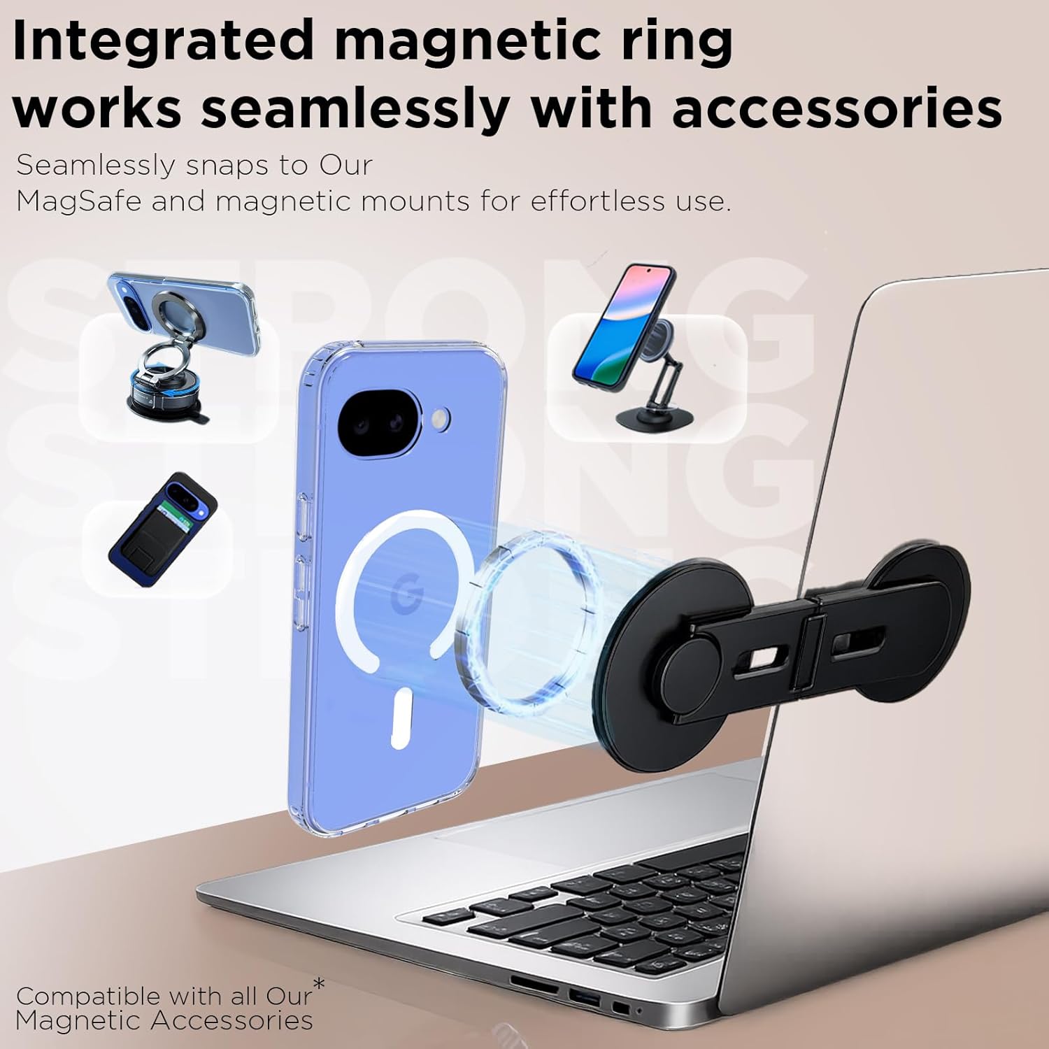 Google Pixel 10a Back Cover Case | Clear Hybrid - Clear Black Magnetic