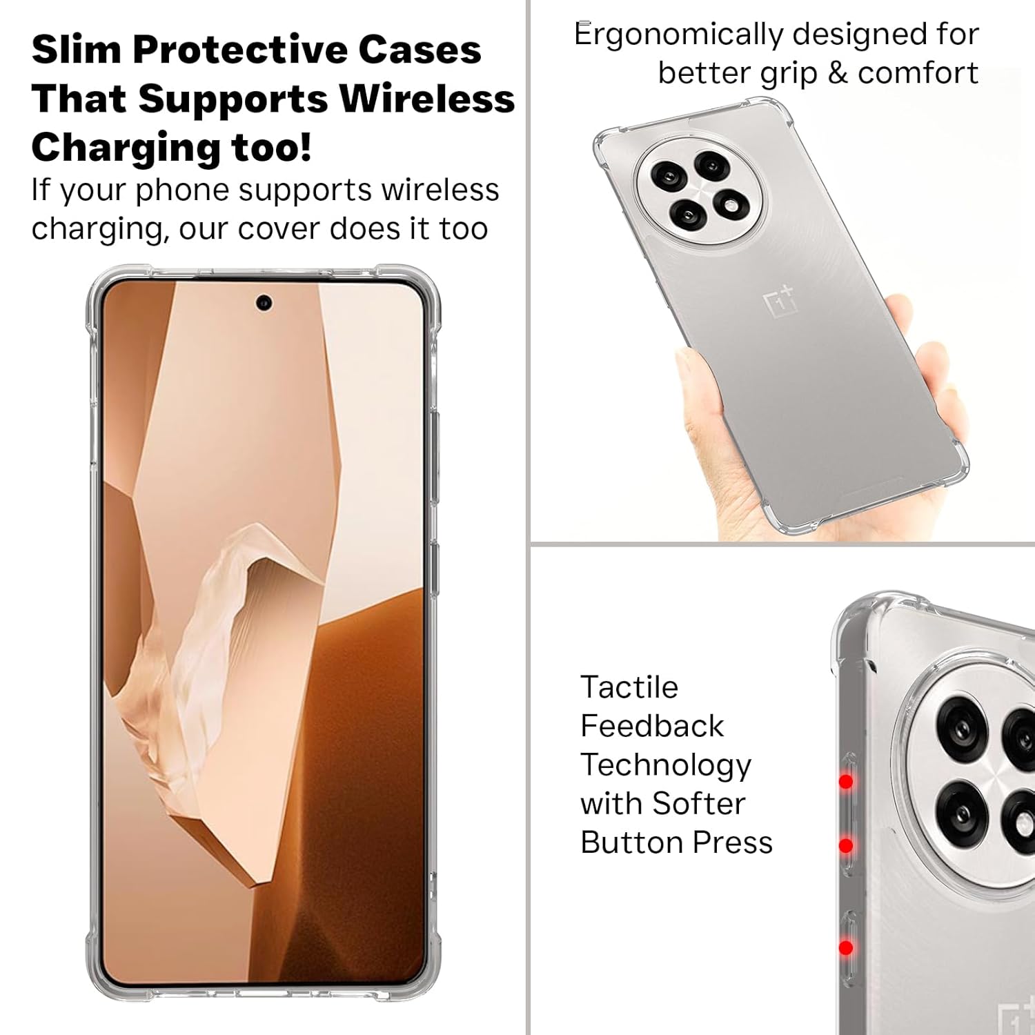 OnePlus 13R 5G Back Cover Case | Clear Hybrid - Clear
