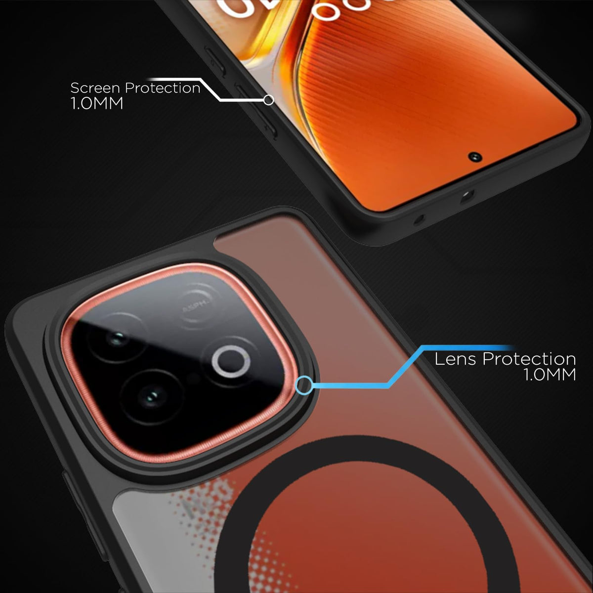 iQOO Neo 10 5G Back Cover Case | Sleek Hybrid - Matte Black Magnetic
