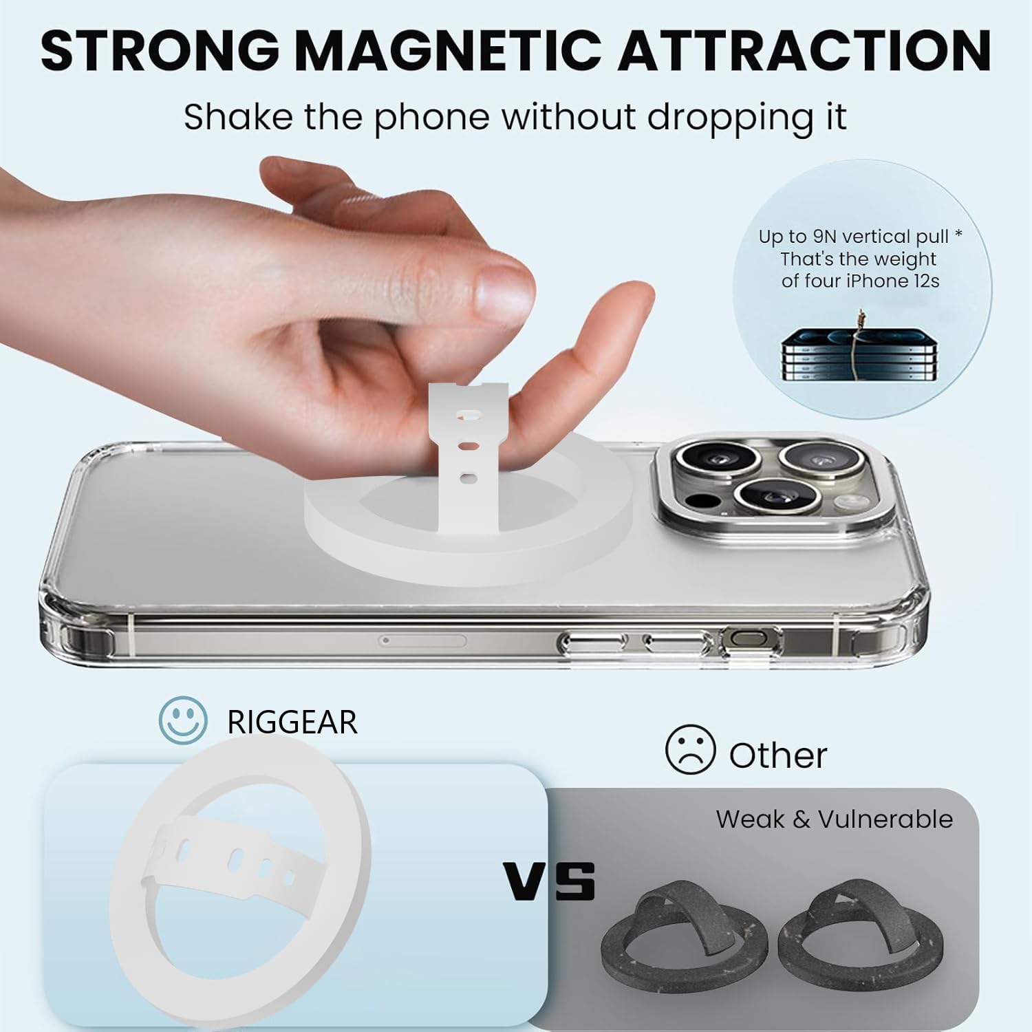 MagSafe Silicone Phone Grip | Magnetic Finger Loop - Silcy White