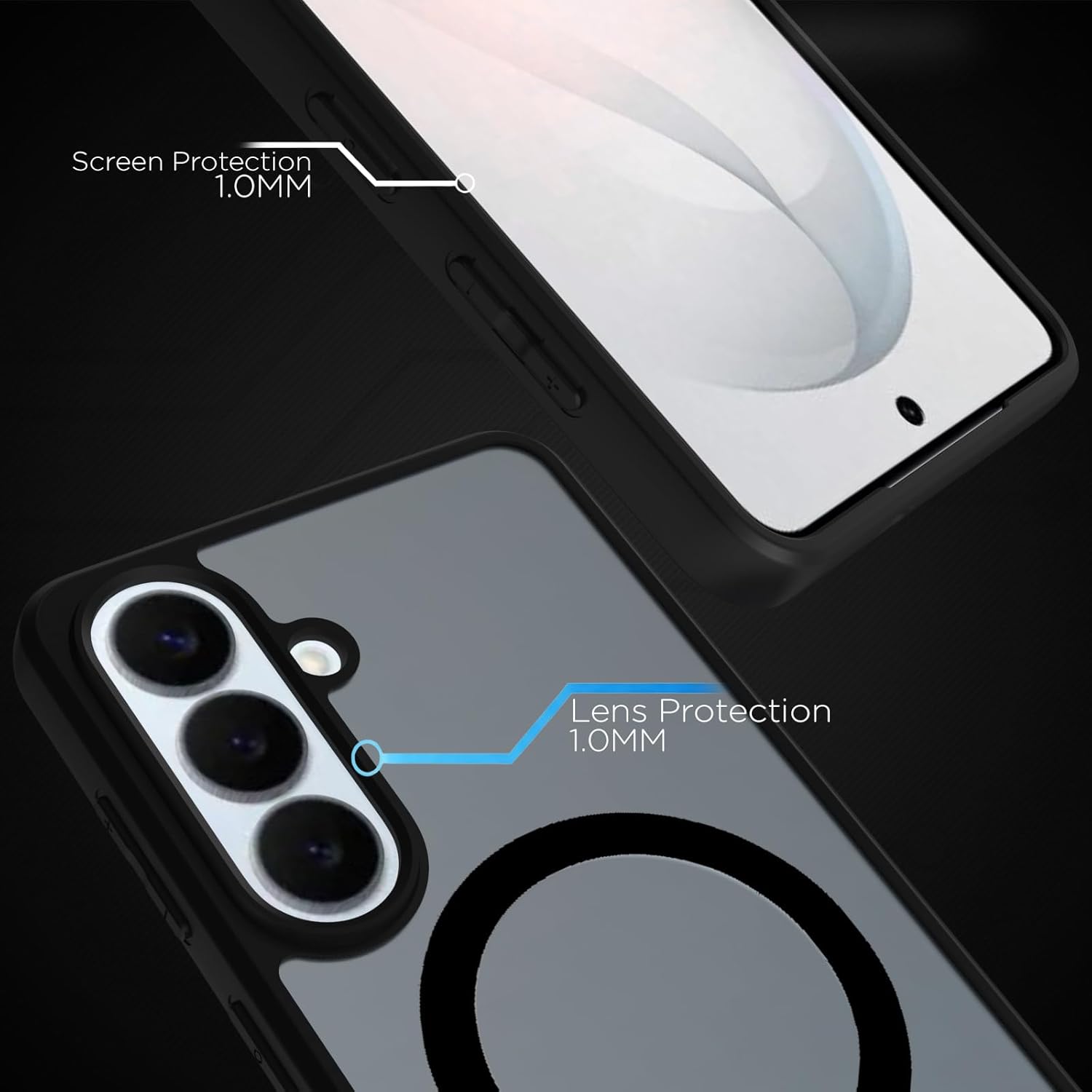 Samsung Galaxy S26 Back Cover Case | Sleek Hybrid - Matte Black Magnetic