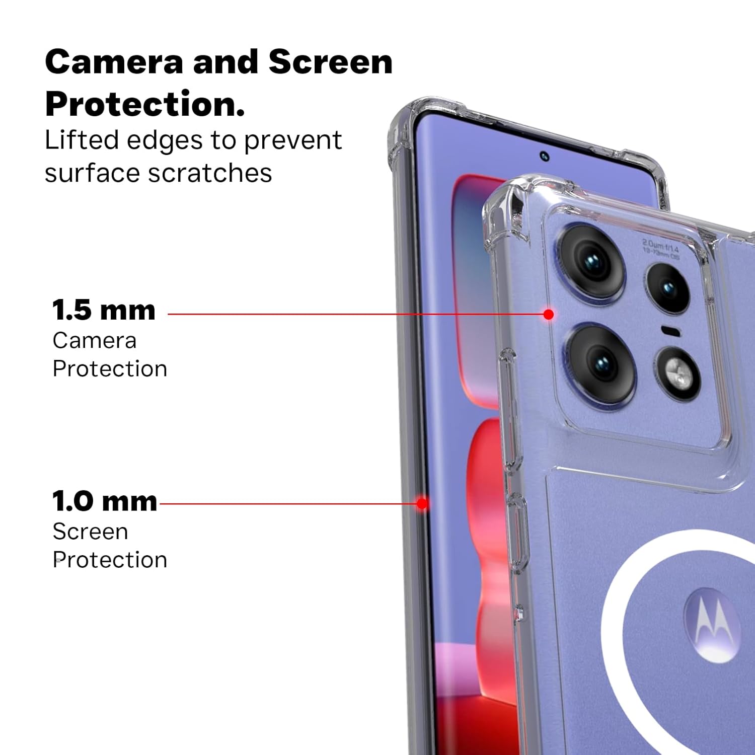Motorola Edge 50 Pro 5G Back Cover Case | Clear Hybrid - Clear Magnetic