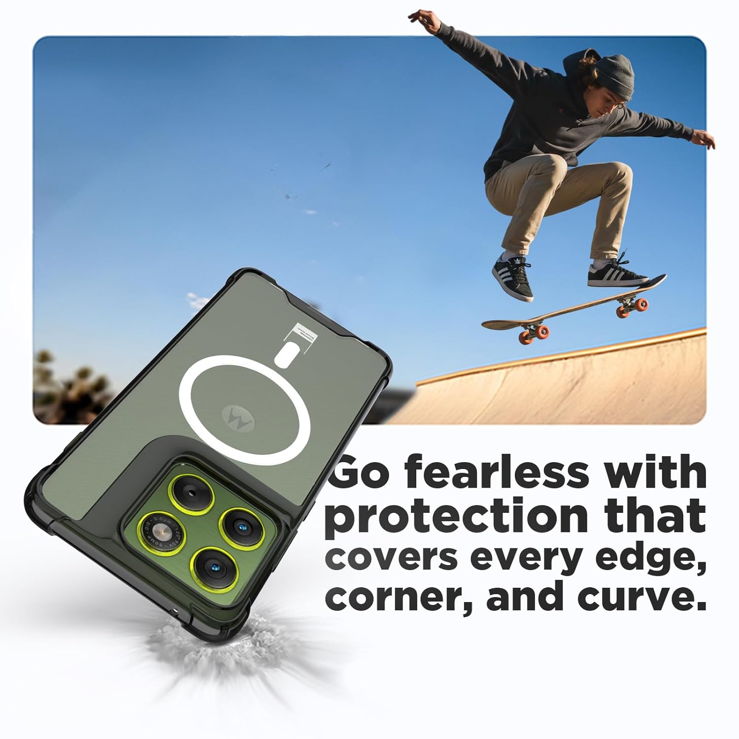 Motorola Edge 70 5G Back Cover Case | Clear Hybrid - Clear White Magnetic