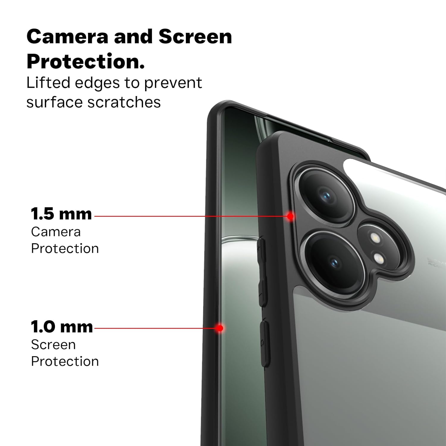 Realme GT 6 / GT 6T 5G Back Cover Case | Sleek Hybrid - Clear Black