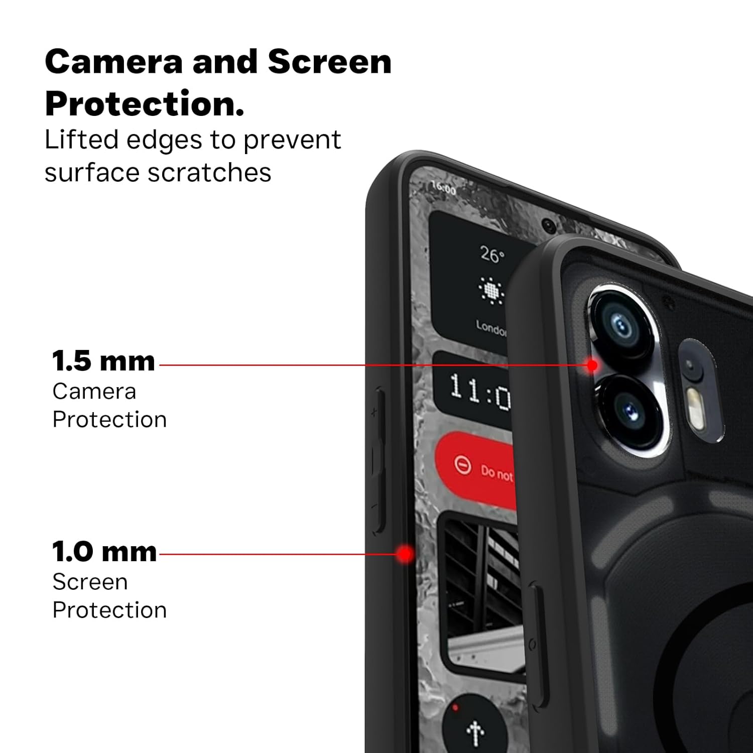 Nothing Phone 2 Back Cover Case | Sleek Hybrid - Matte Black Magnetic
