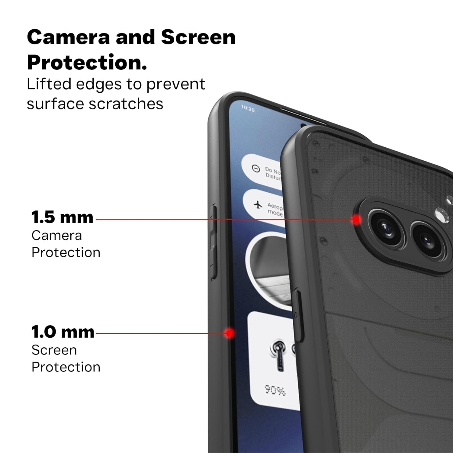 Nothing Phone 2A / Phone 2A Plus Back Cover Case | Sleek Hybrid - Matte Black