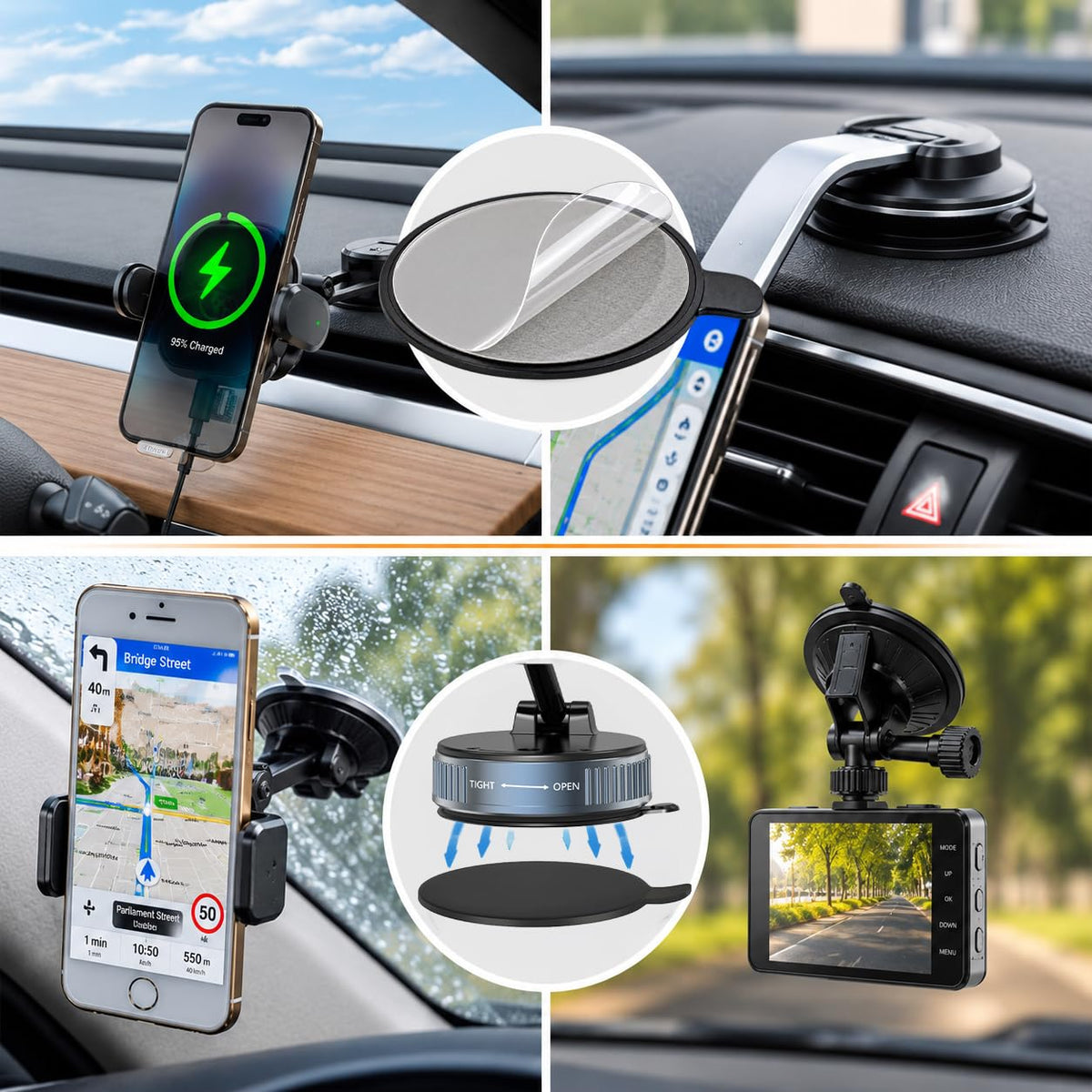 Dashboard Mounting Disk | Sticky Pad for Suction Holders (Pack of 2)