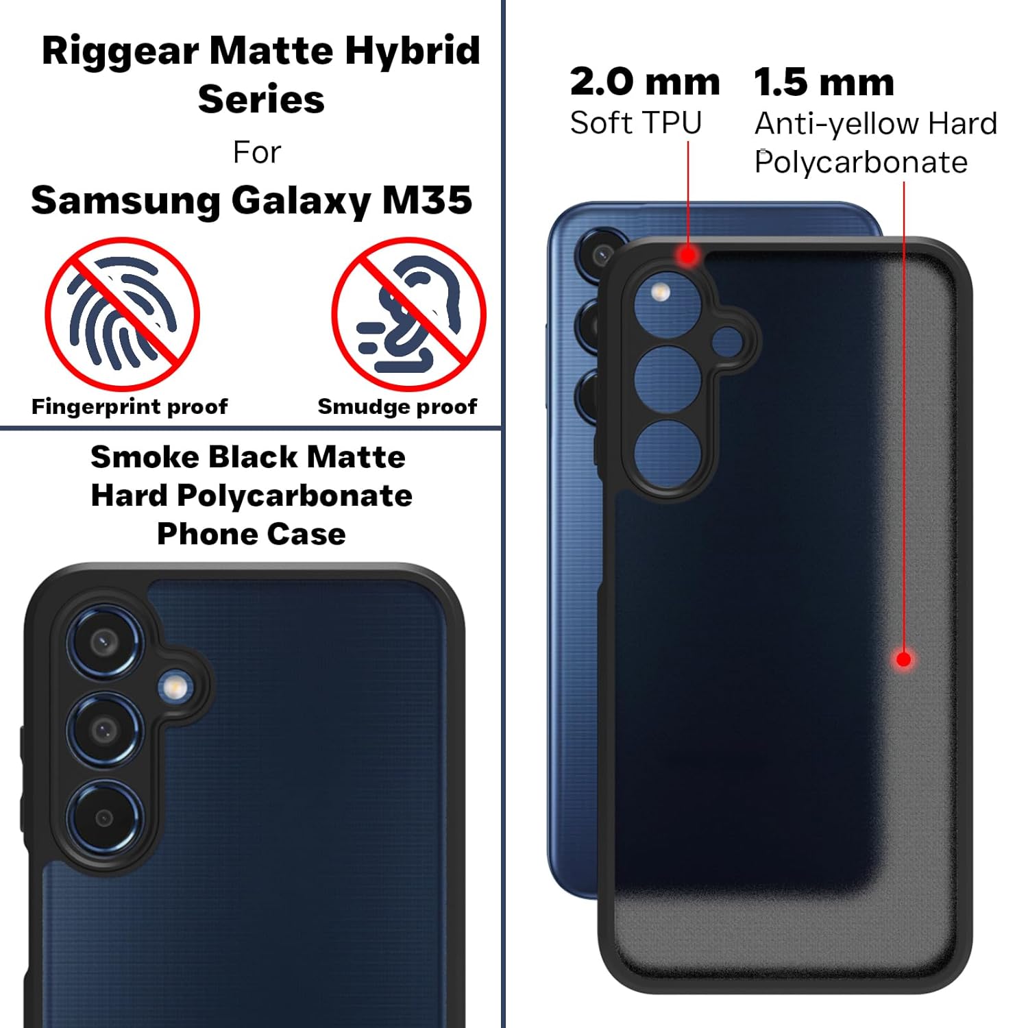 Samsung Galaxy M35 5G Back Cover Case | Sleek Hybrid -