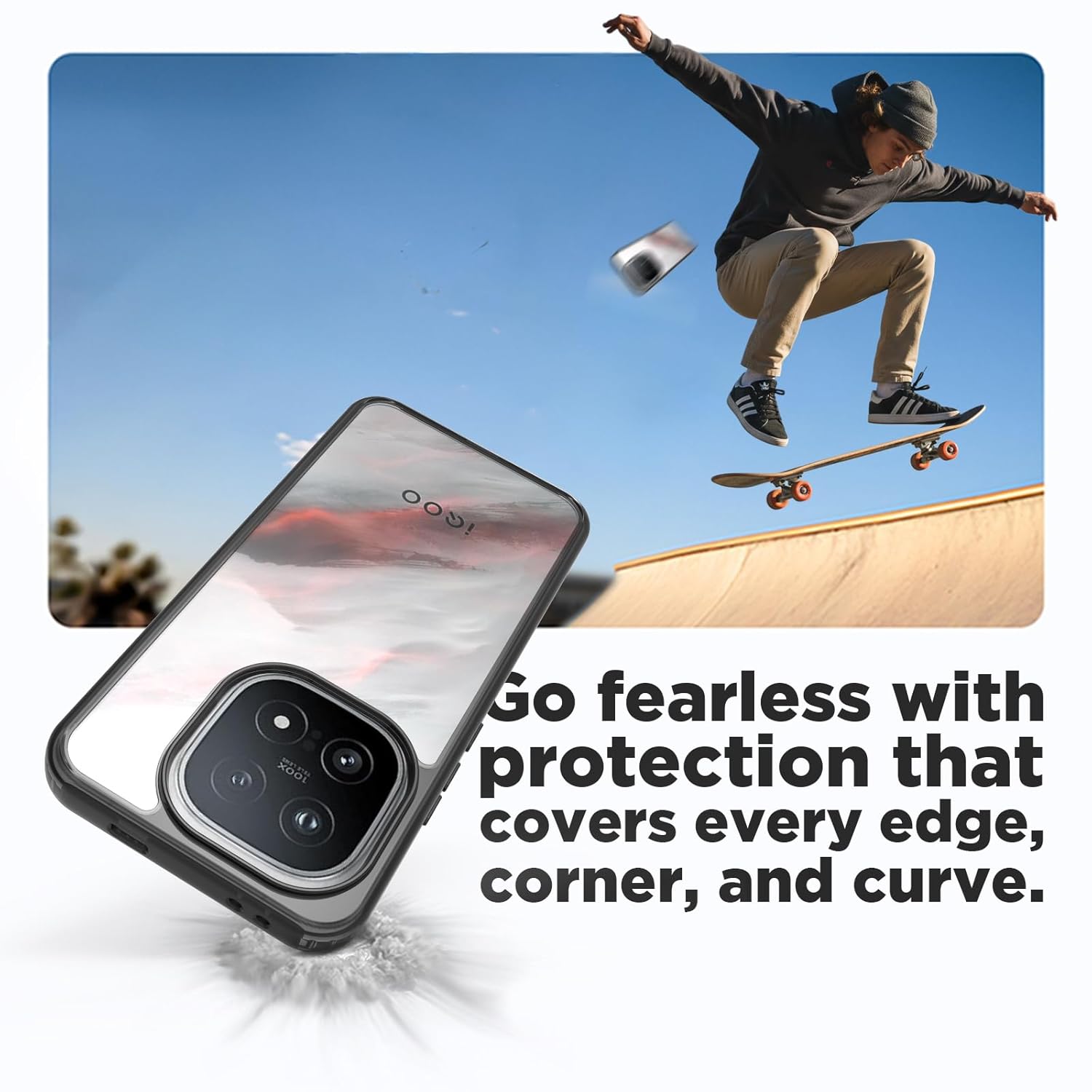 iQOO 15 5G Back Cover Case | Clear Hybrid - Clear Smoke