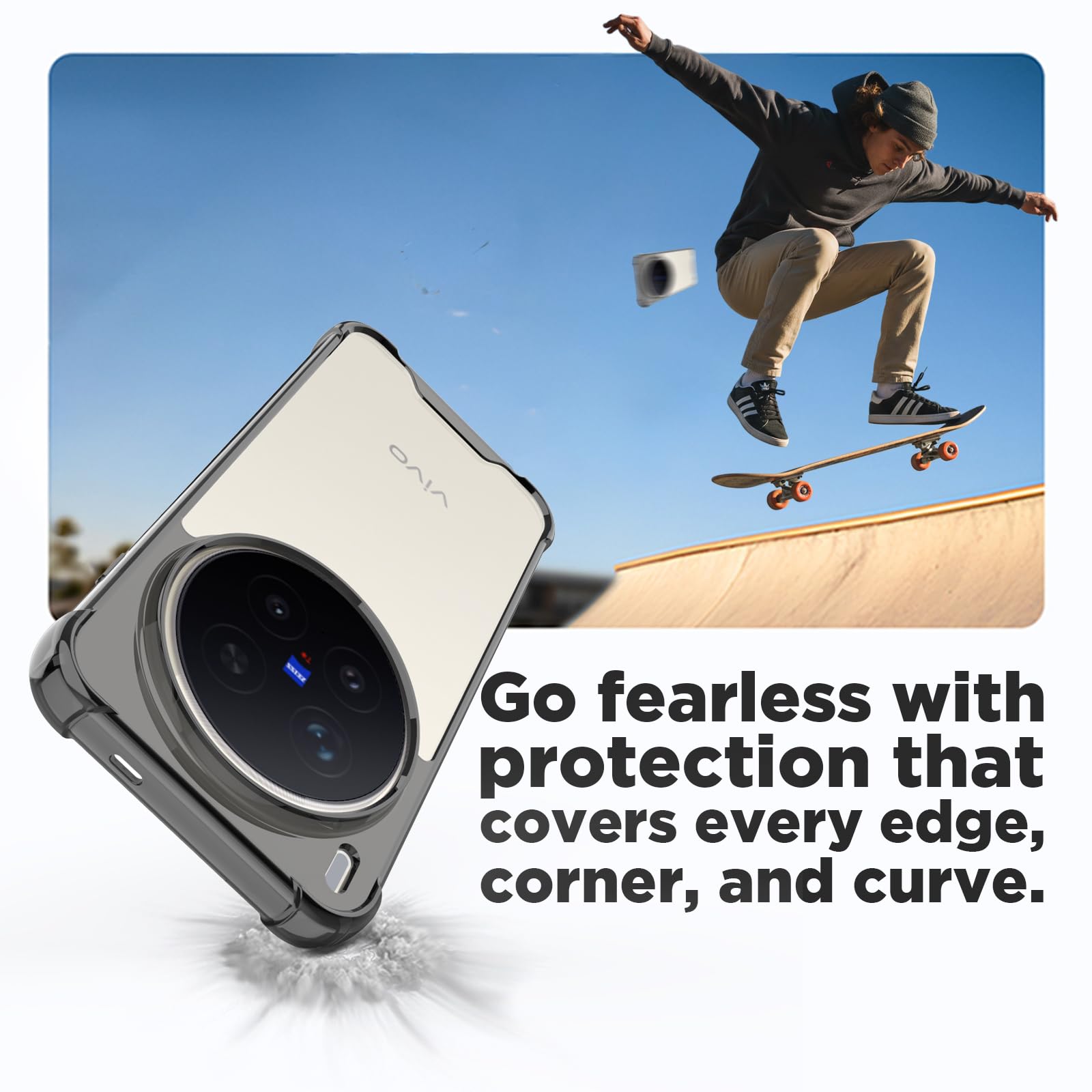 Vivo X300 Pro 5G Back Cover Case | Clear Hybrid - Clear Smoke