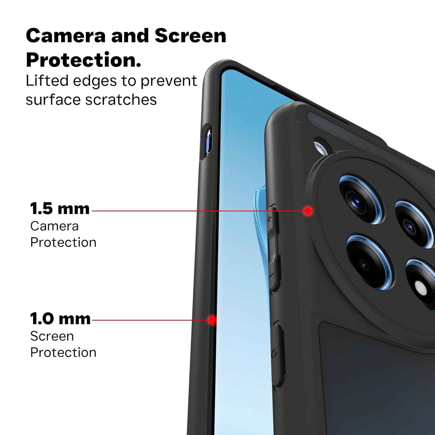 OnePlus 12R Back Cover Case | Sleek Hybrid - Matte Black
