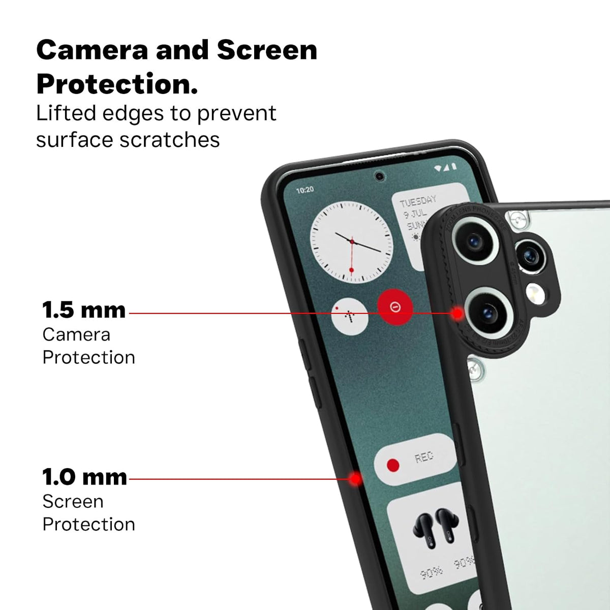 CMF Phone 2 Pro Back Cover Case | Tough Hybrid - Clear Black
