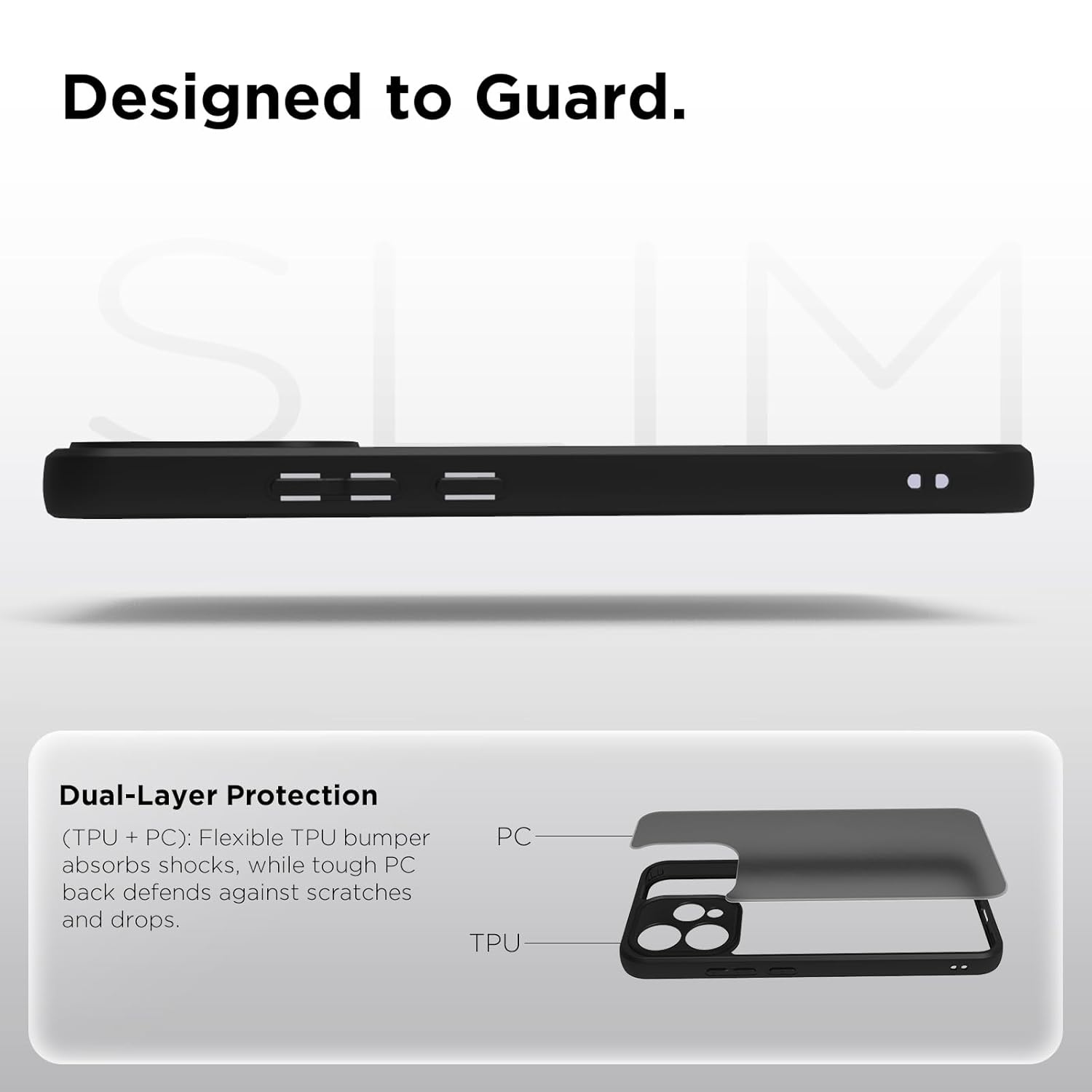 Oppo Reno15 5G Back Cover Case | Sleek Hybrid - Matte Black