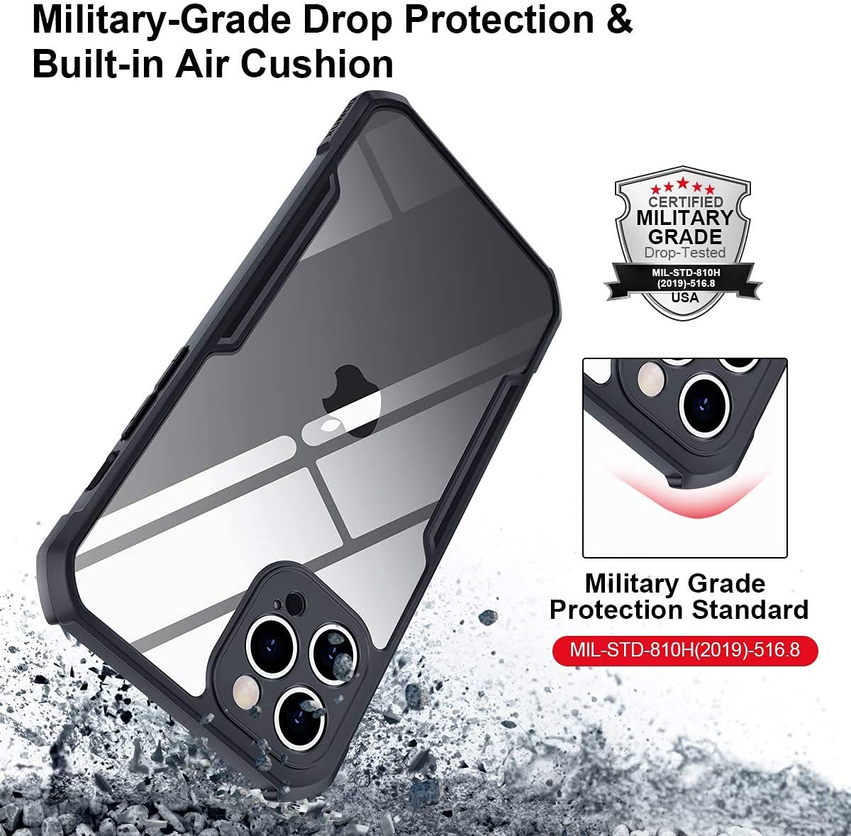 iPhone 12 Pro Back Cover Case |  Xundd  - Black