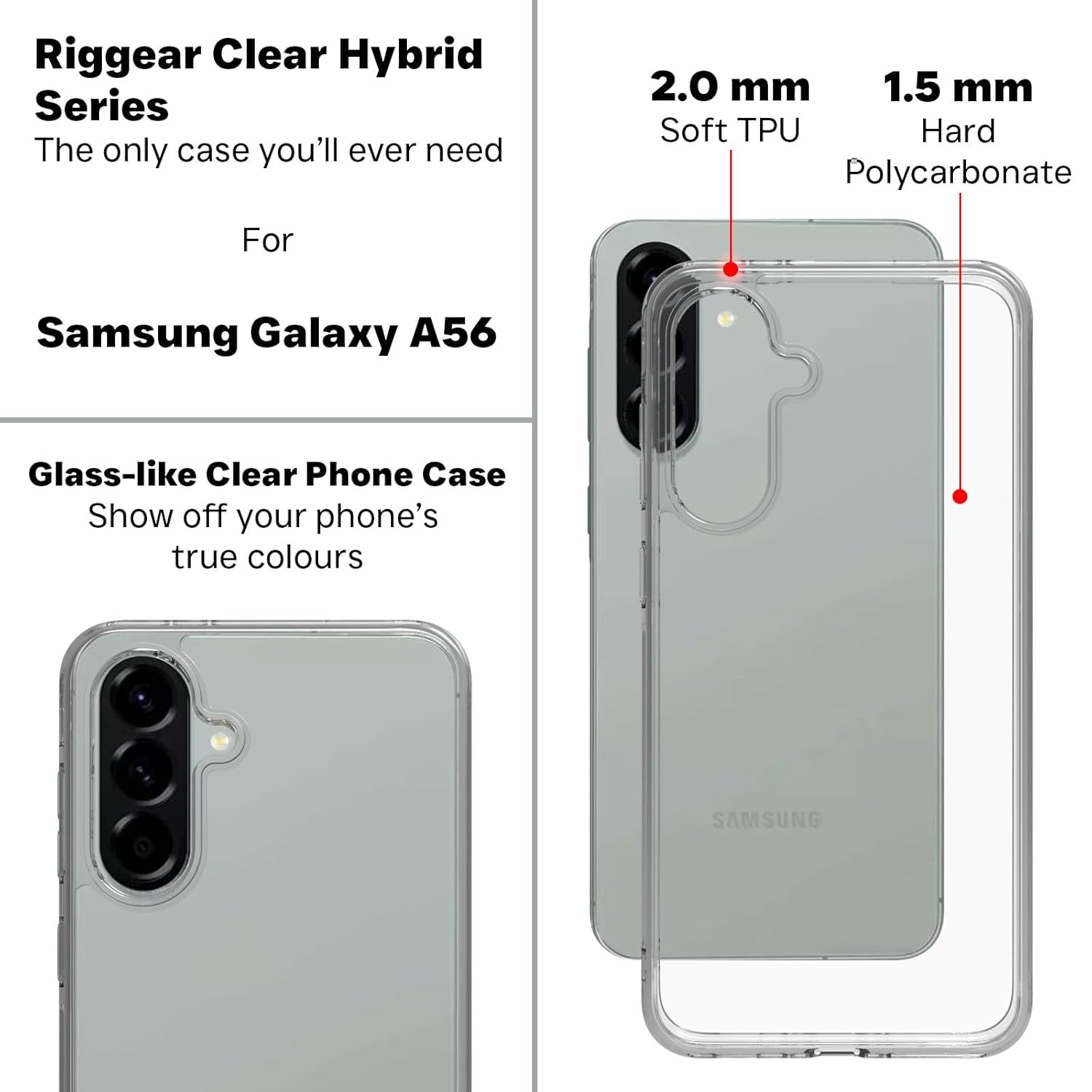 Samsung Galaxy A56 5G Back Cover Case | Clear Hybrid - Clear
