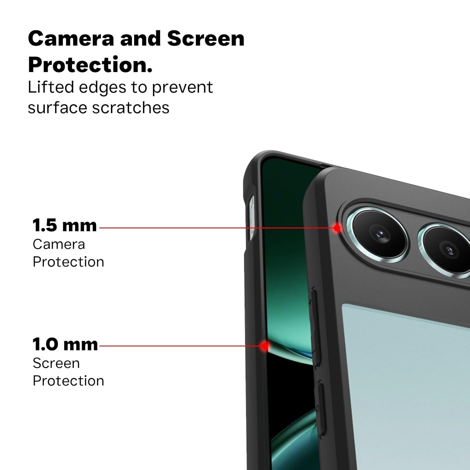 OnePlus Nord 4 5G Back Cover Case | Sleek Hybrid - Clear Black Transparent
