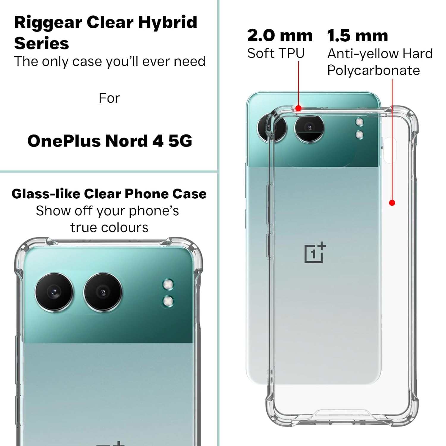 OnePlus Nord 4 5G Back Cover Case | Clear Hybrid - Clear