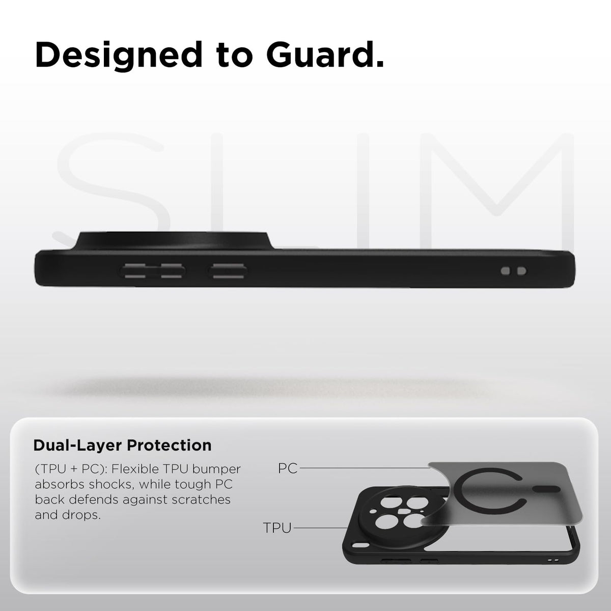 Vivo X300 Pro 5G Back Cover Case | Sleek Hybrid - Matte Black Magnetic