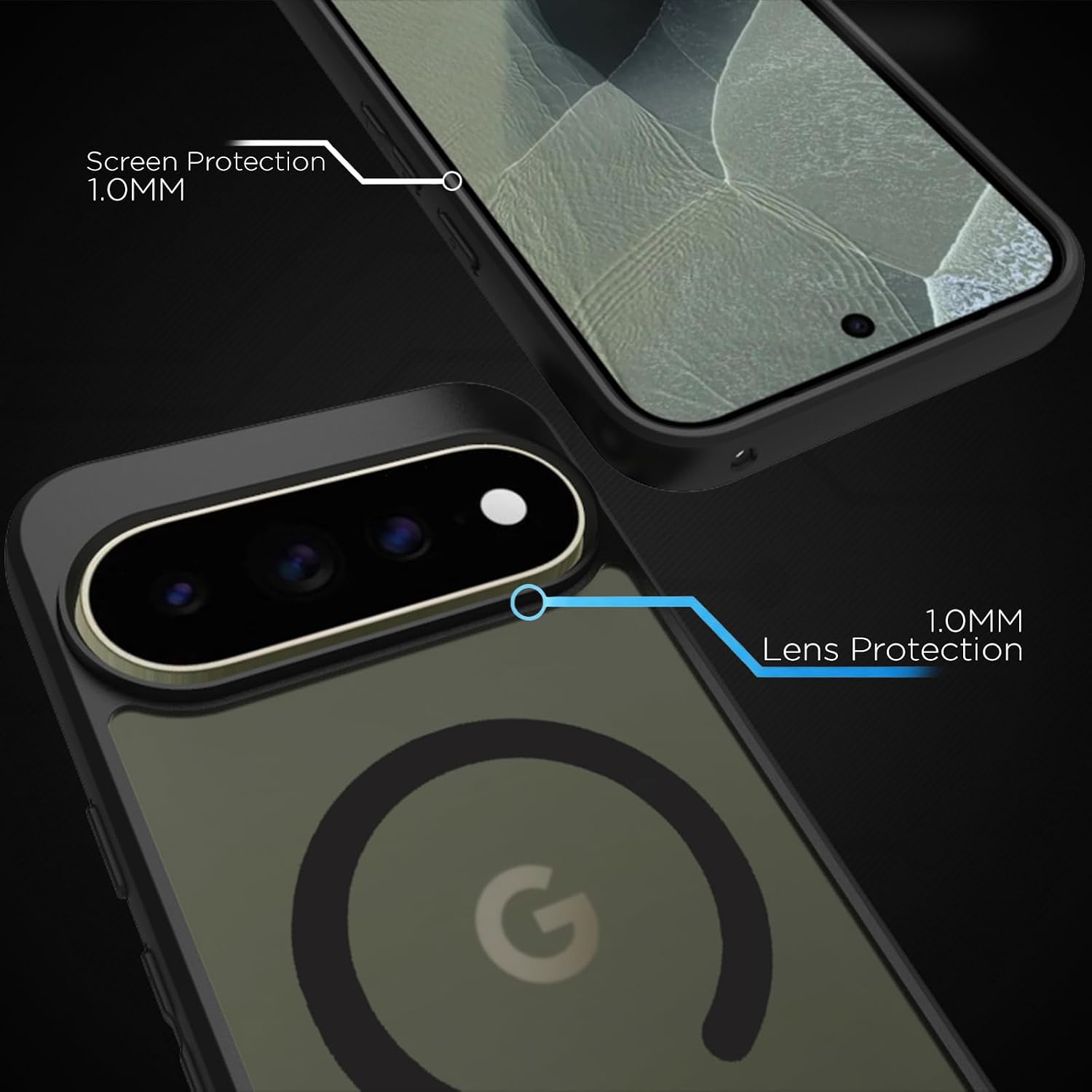 Google Pixel 11 Pro XL Back Cover Case | Sleek Hybrid - Matte Black Magnetic