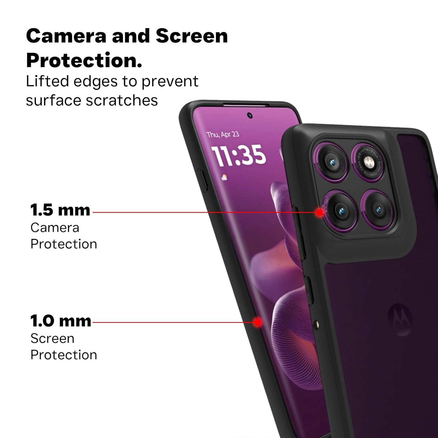 Moto Edge 60 Pro 5G Back Cover Case | Sleek Hybrid - Matte Black