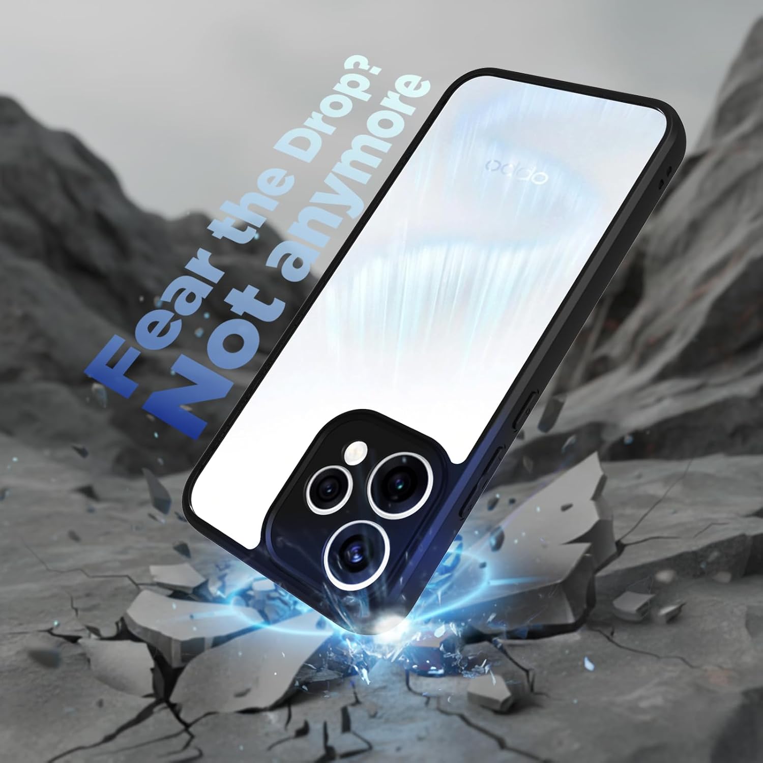 OPPO Reno15 5G Back Cover Case | Sleek Hybrid - Clear Black