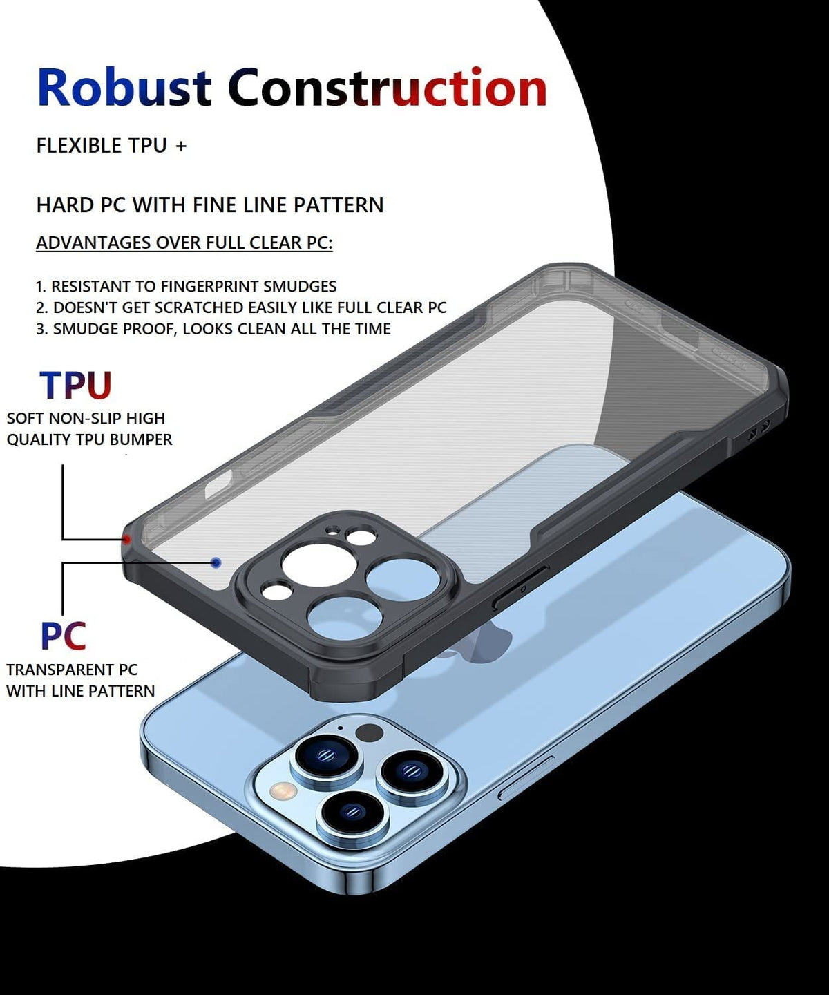 iPhone 14 Pro Max Back Cover Case | Xundd - Black