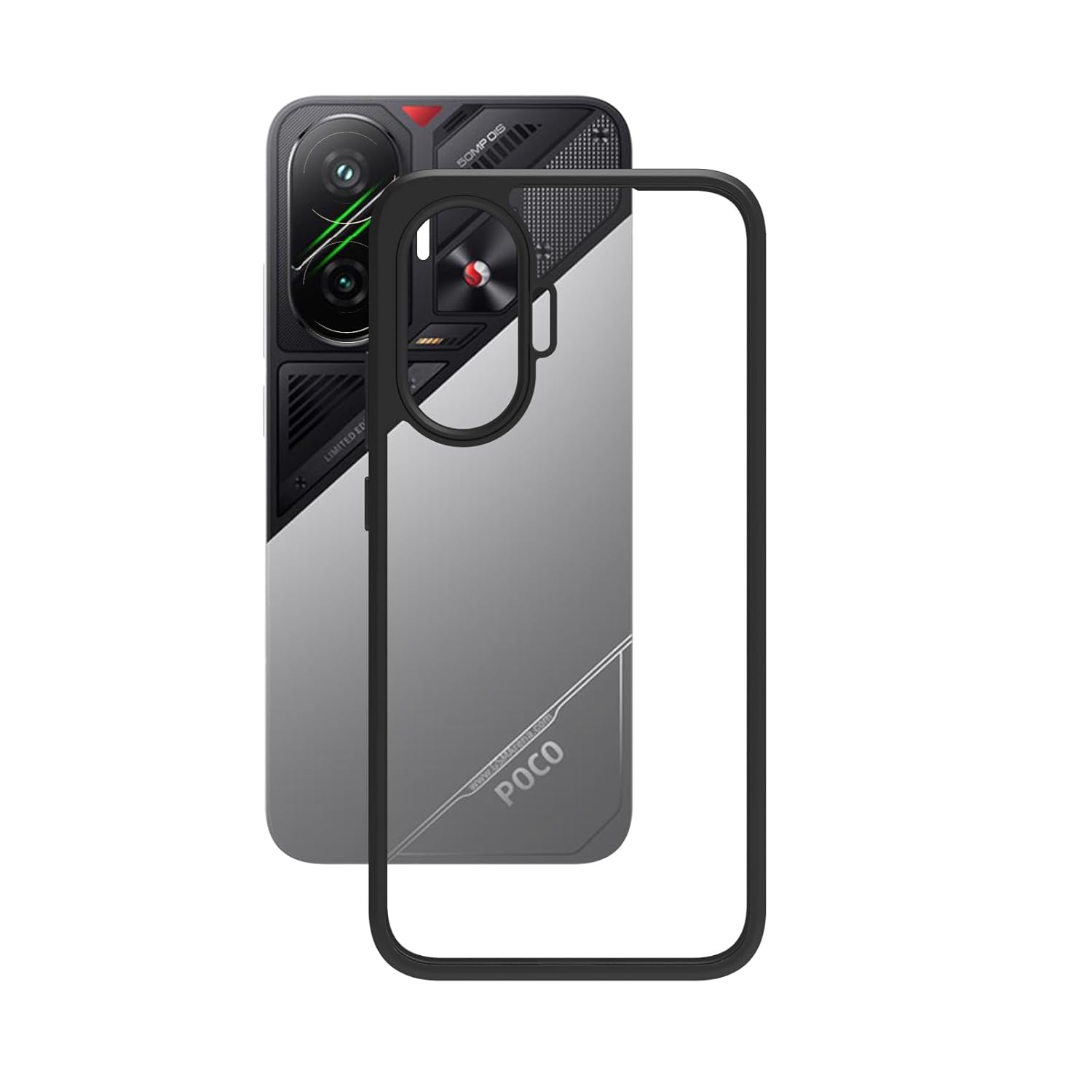 Poco F7 5G Back Cover Case | Sleek Hybrid - Clear Black