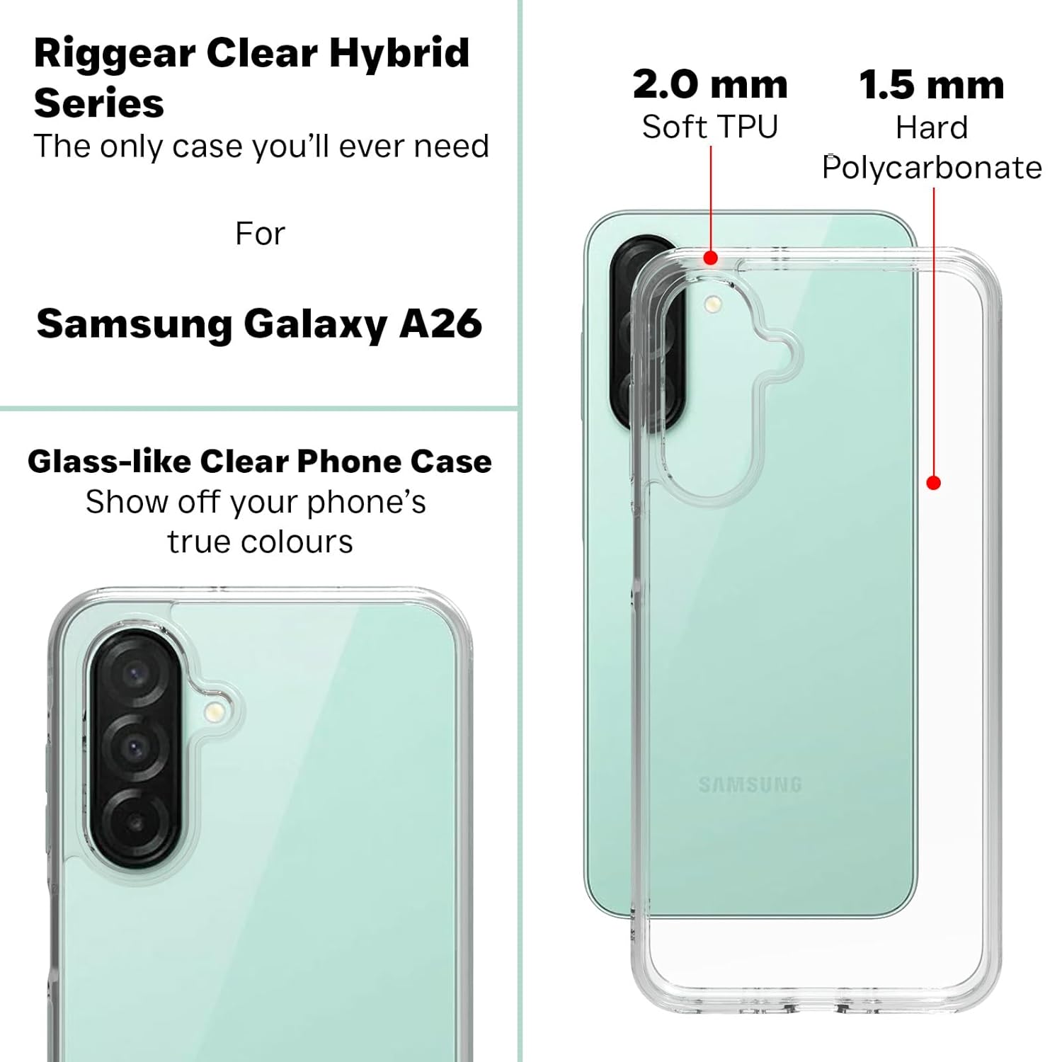 Samsung Galaxy A26 5G Back Cover Case | Clear Hybrid - Clear