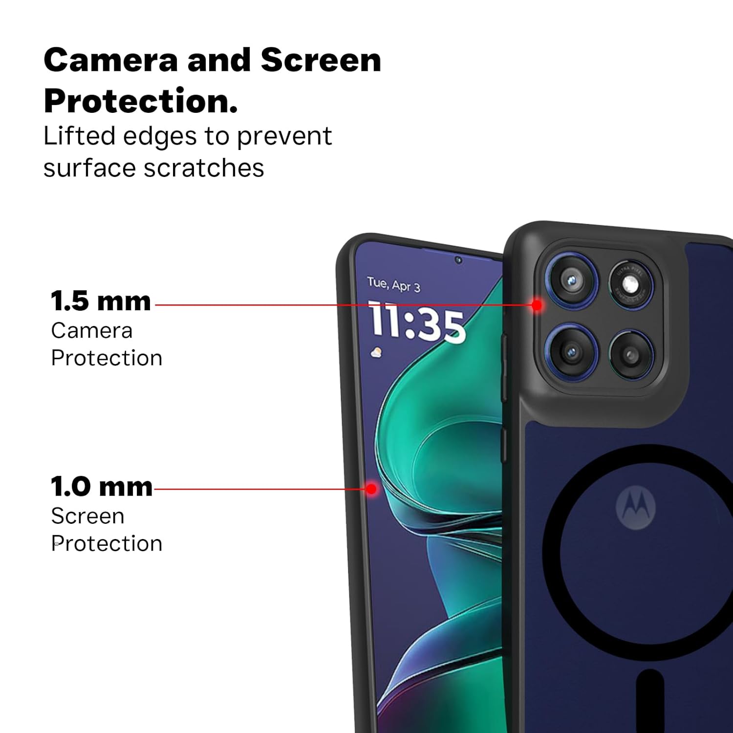 Motorola Edge 60 Stylus 5G Back Cover Case | Sleek Hybrid - Matte Black Magnetic