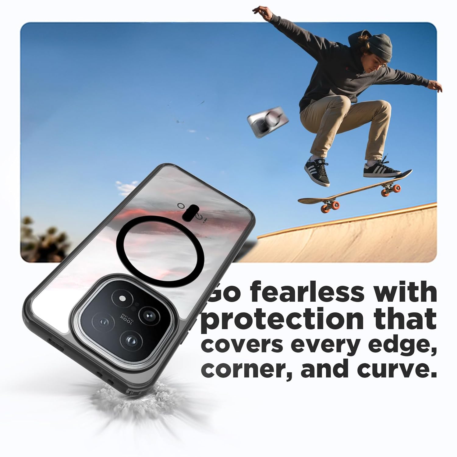 iQOO 15 5G Back Cover Case | Sleek Hybrid - Clear Magnetic