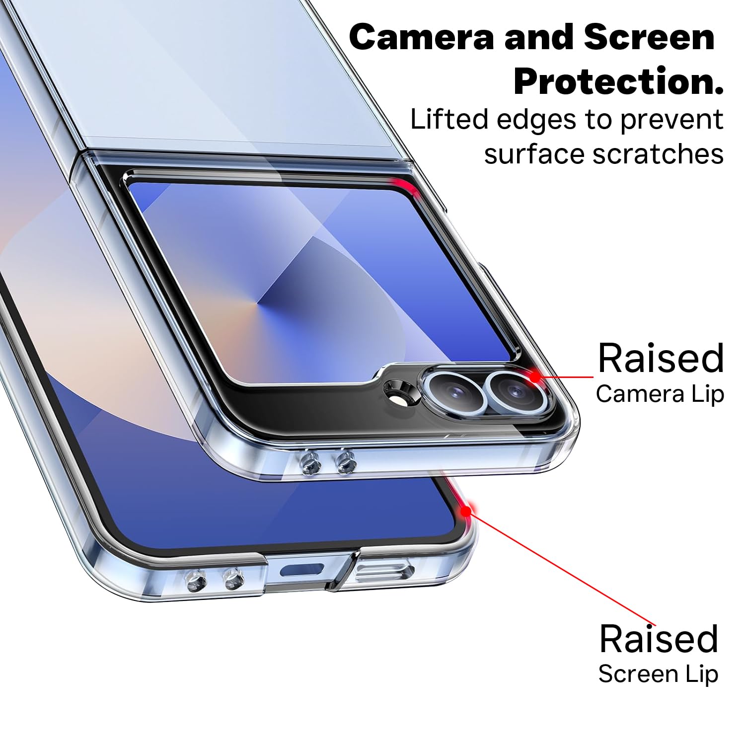 Samsung Galaxy Z Flip 6 / Z Flip 7 FE Back Cover Case | Crystal Hard Shell - Clear