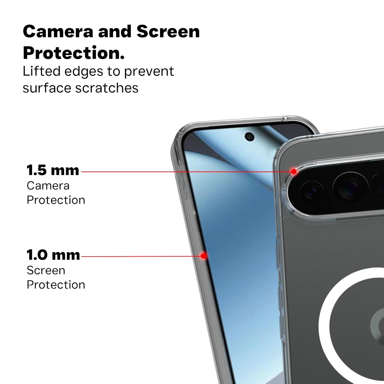 Google Pixel 10 Pro XL Back Cover Case | Clear Hybrid - Clear Magnetic
